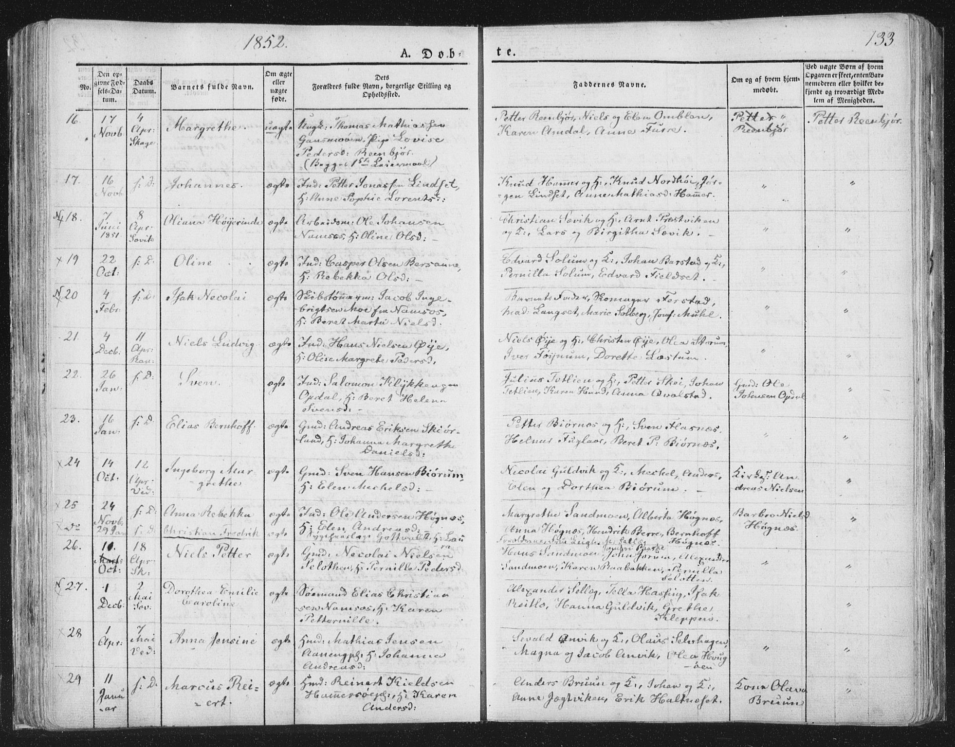 Ministerialprotokoller, klokkerbøker og fødselsregistre - Nord-Trøndelag, SAT/A-1458/764/L0551: Parish register (official) no. 764A07a, 1824-1864, p. 133