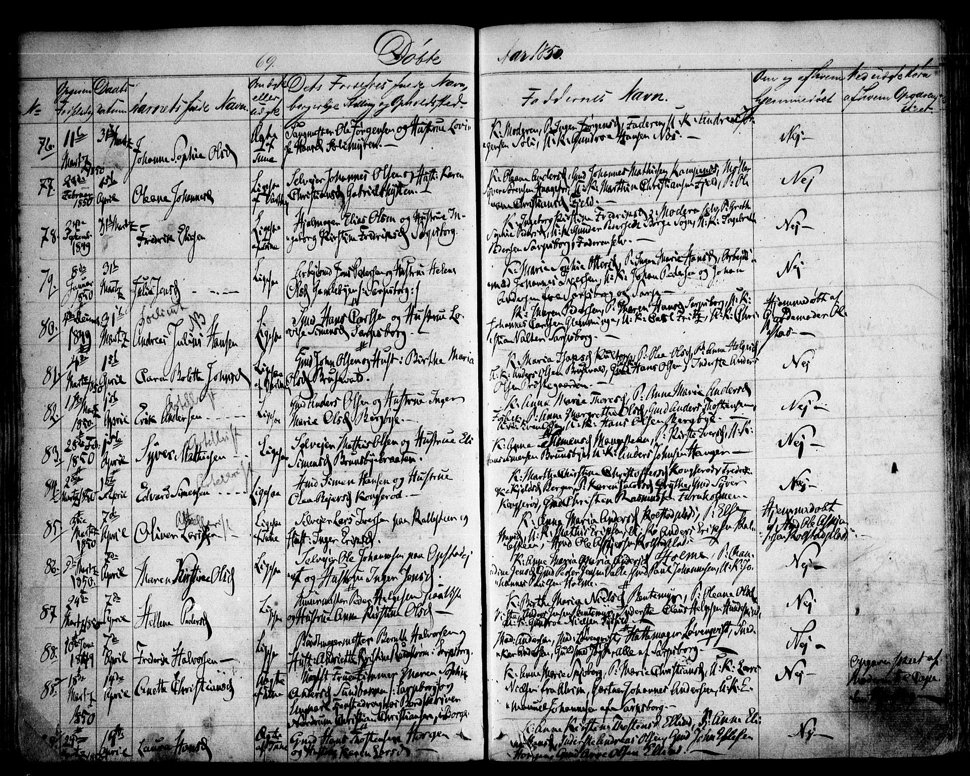 Tune prestekontor Kirkebøker, AV/SAO-A-2007/F/Fa/L0010a: Parish register (official) no. 10A, 1847-1852, p. 69