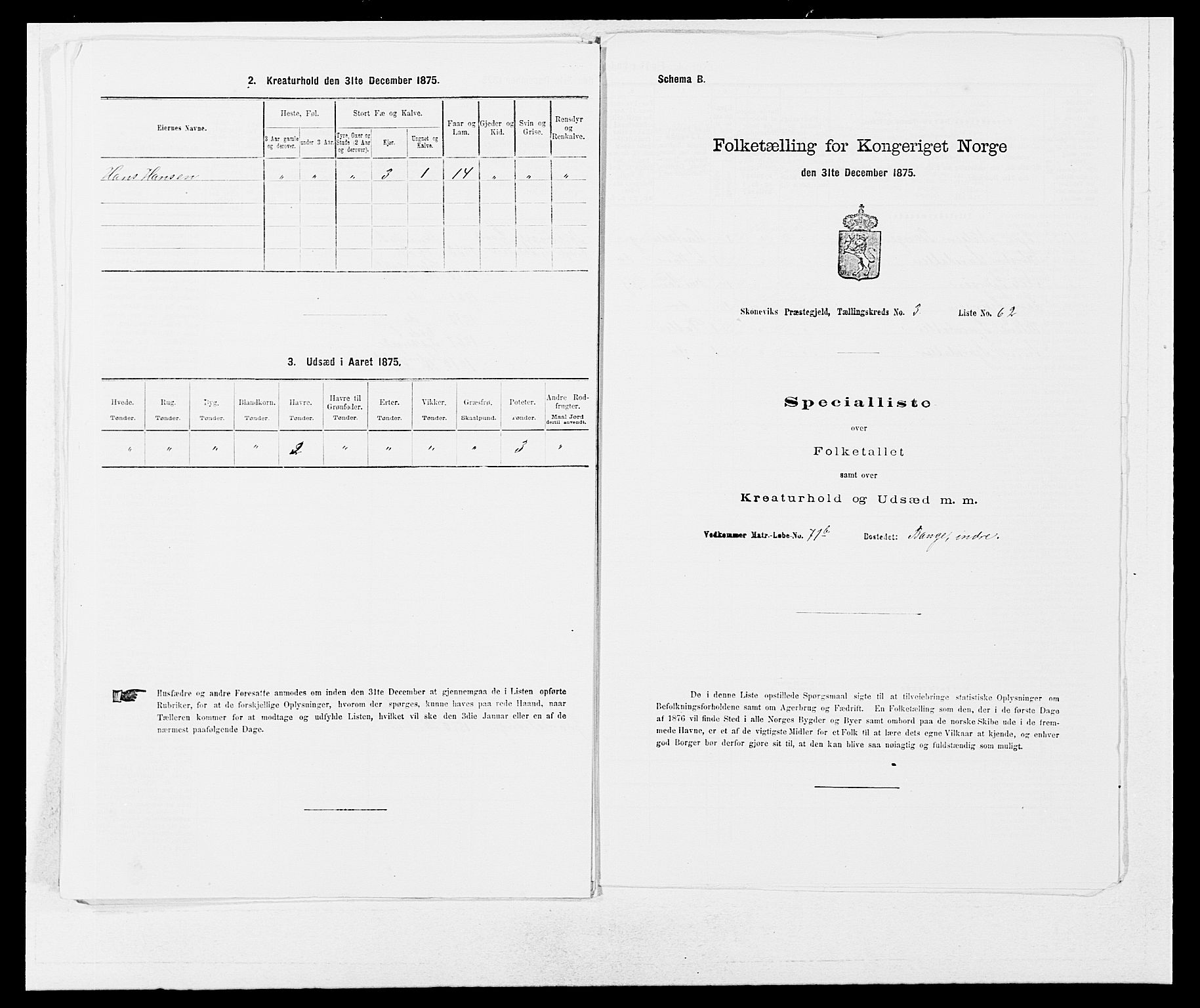 SAB, 1875 census for 1212P Skånevik, 1875, p. 358