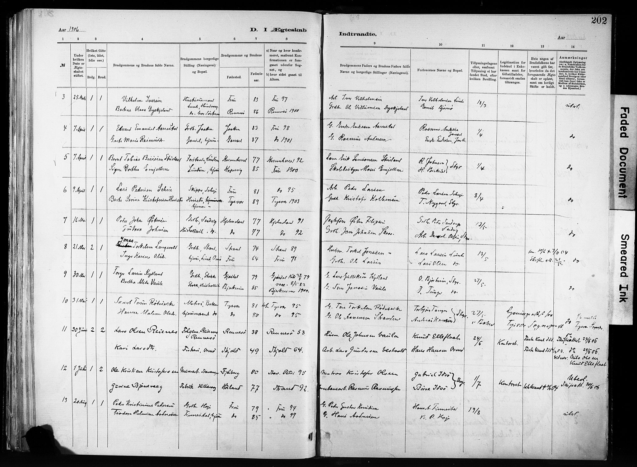 Hetland sokneprestkontor, SAST/A-101826/30/30BA/L0011: Parish register (official) no. A 11, 1884-1911, p. 202
