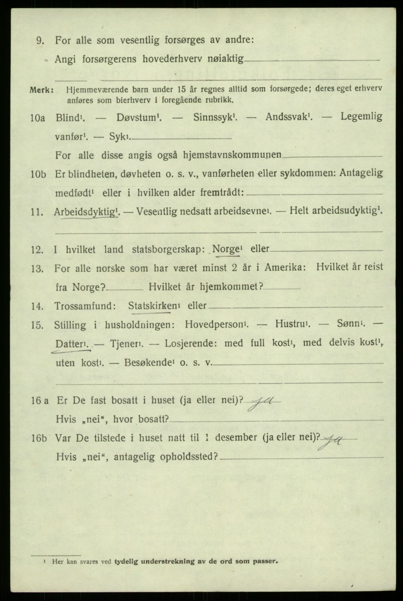 SAB, 1920 census for Ullensvang, 1920, p. 2365