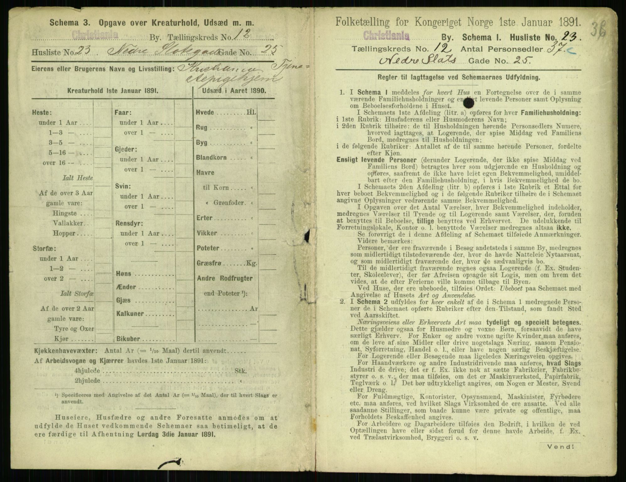 RA, 1891 census for 0301 Kristiania, 1891, p. 5426