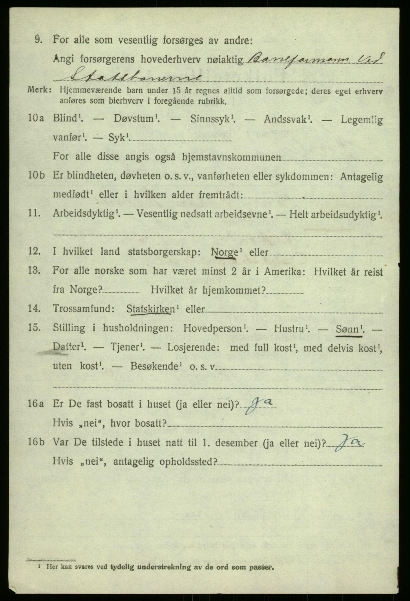 SAB, 1920 census for Aurland, 1920, p. 4079