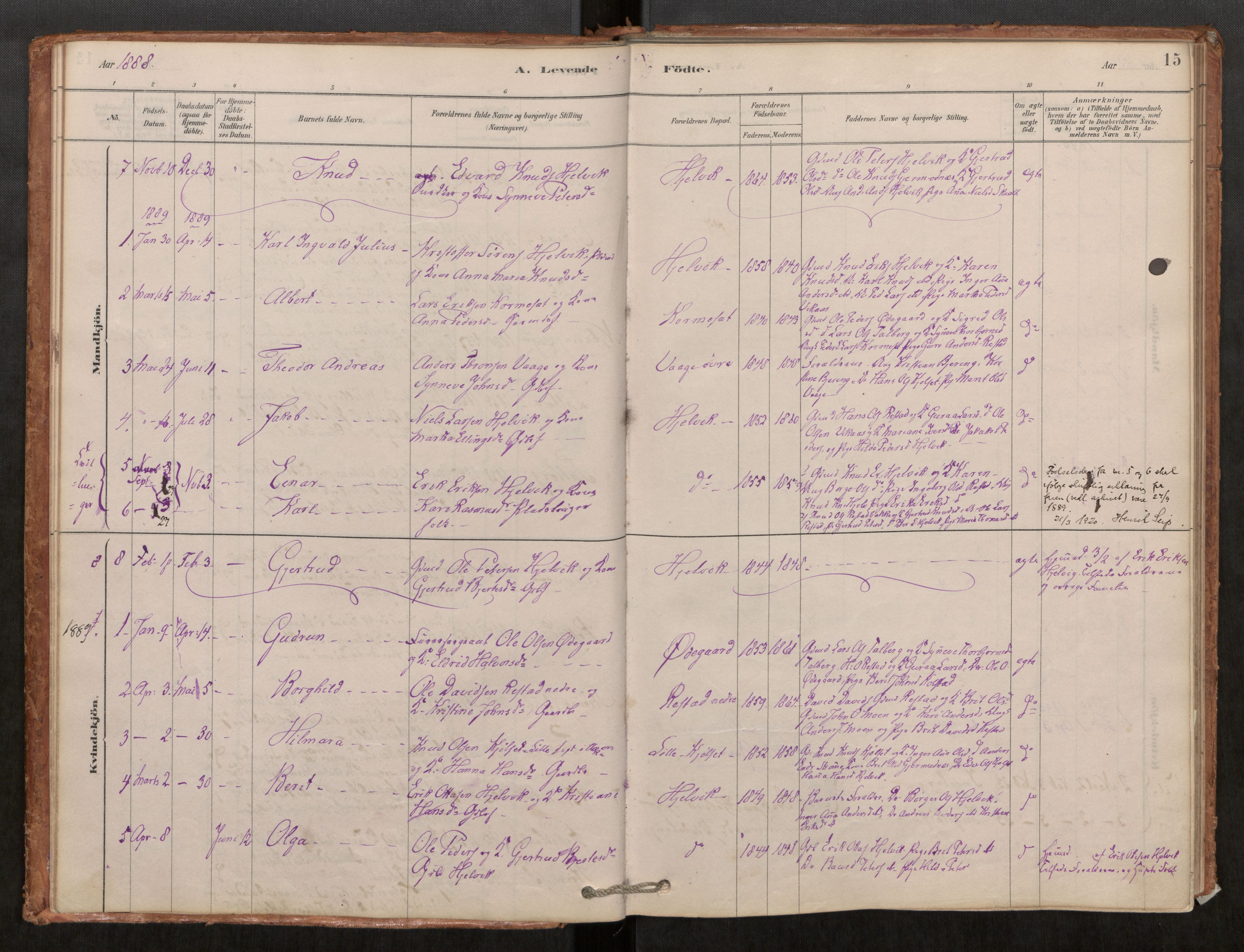 Ministerialprotokoller, klokkerbøker og fødselsregistre - Møre og Romsdal, SAT/A-1454/550/L0621: Parish register (official) no. 550A01, 1878-1915, p. 15