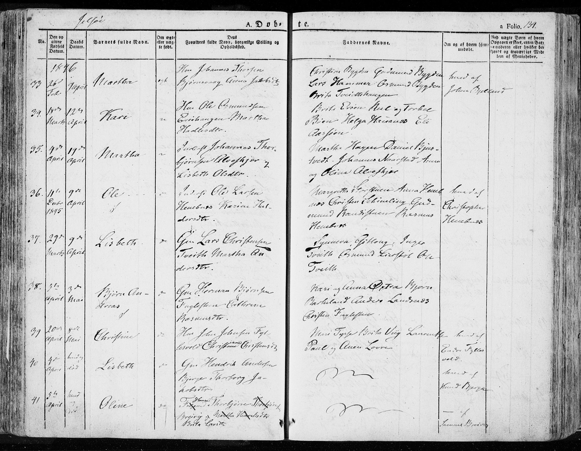 Jelsa sokneprestkontor, AV/SAST-A-101842/01/IV: Parish register (official) no. A 6.1, 1828-1853, p. 134