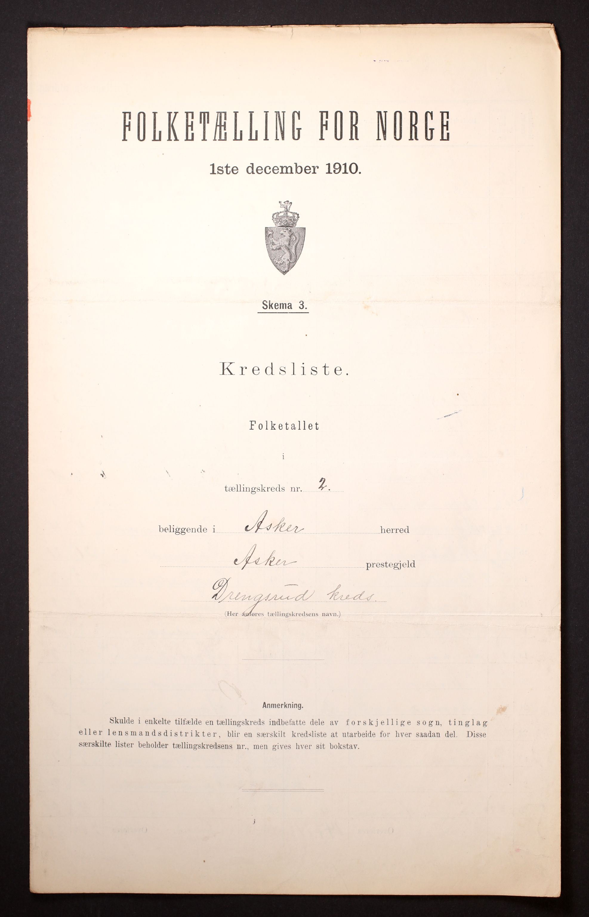 RA, 1910 census for Asker, 1910, p. 10