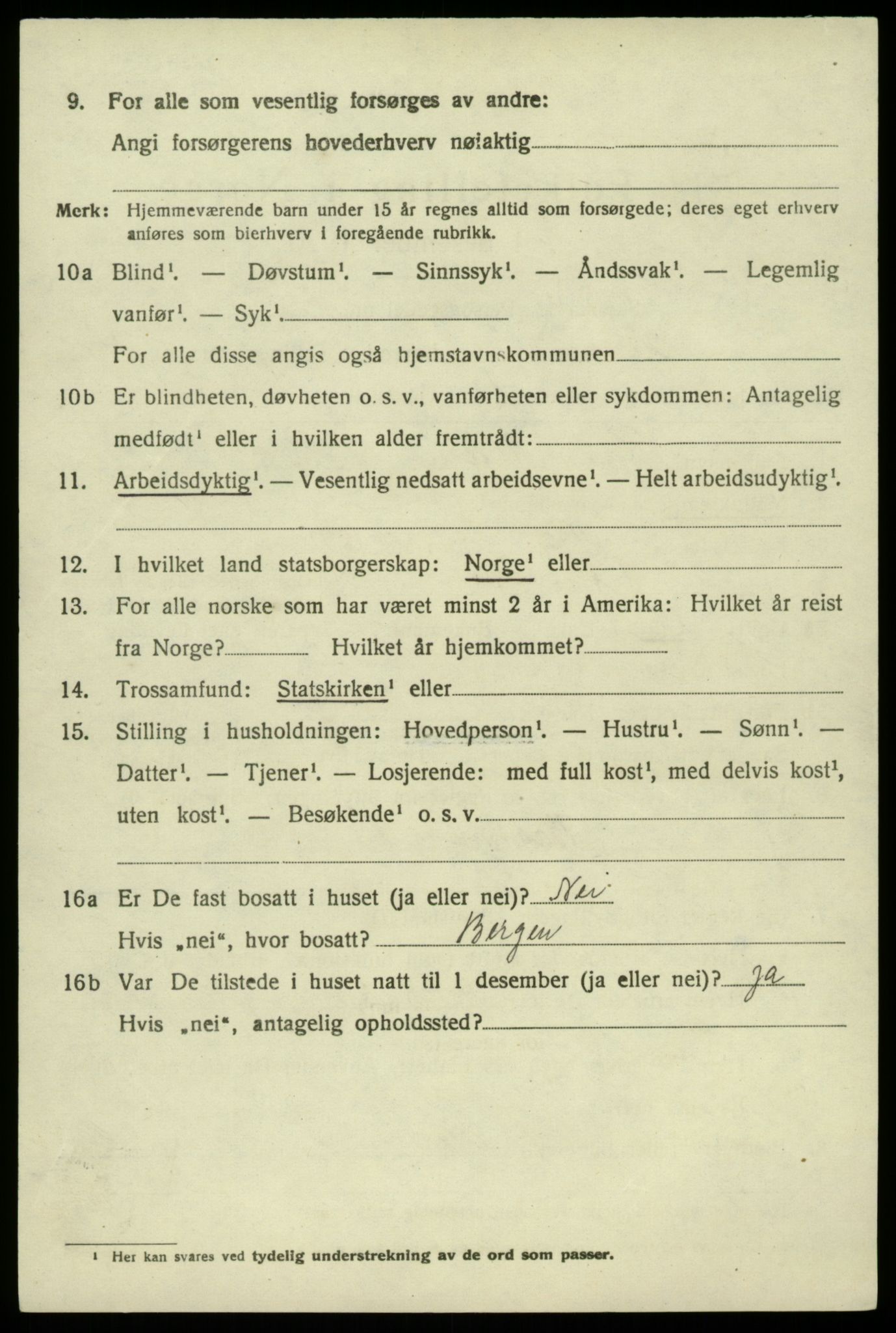 SAB, 1920 census for Hamre, 1920, p. 2346