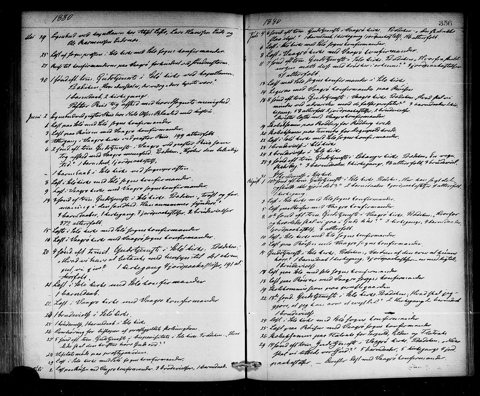 Selje sokneprestembete, AV/SAB-A-99938/H/Ha/Haa/Haaa: Parish register (official) no. A 12, 1870-1880, p. 356