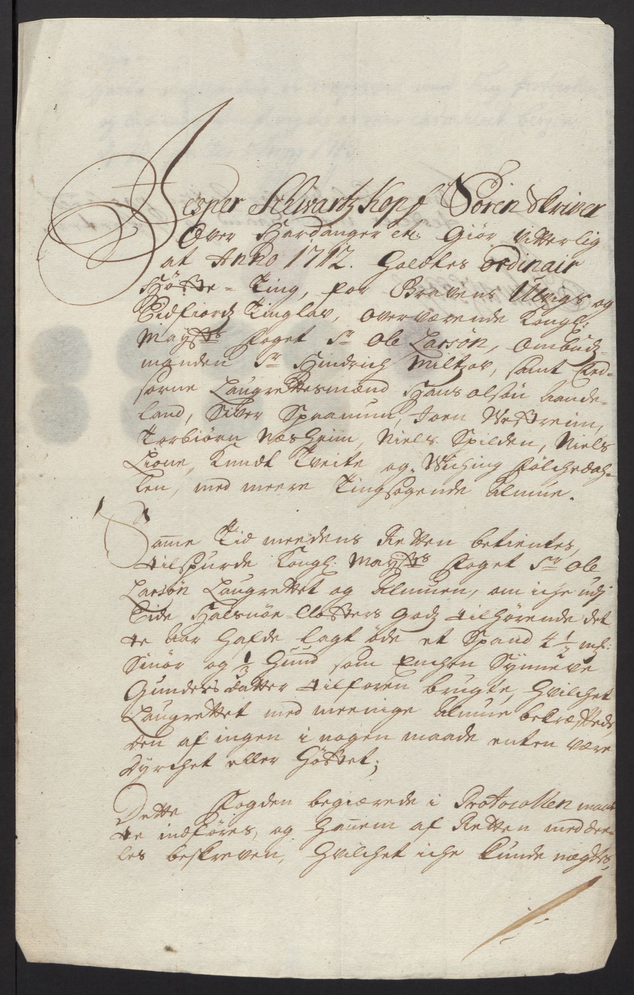 Rentekammeret inntil 1814, Reviderte regnskaper, Fogderegnskap, AV/RA-EA-4092/R48/L2988: Fogderegnskap Sunnhordland og Hardanger, 1712, p. 407