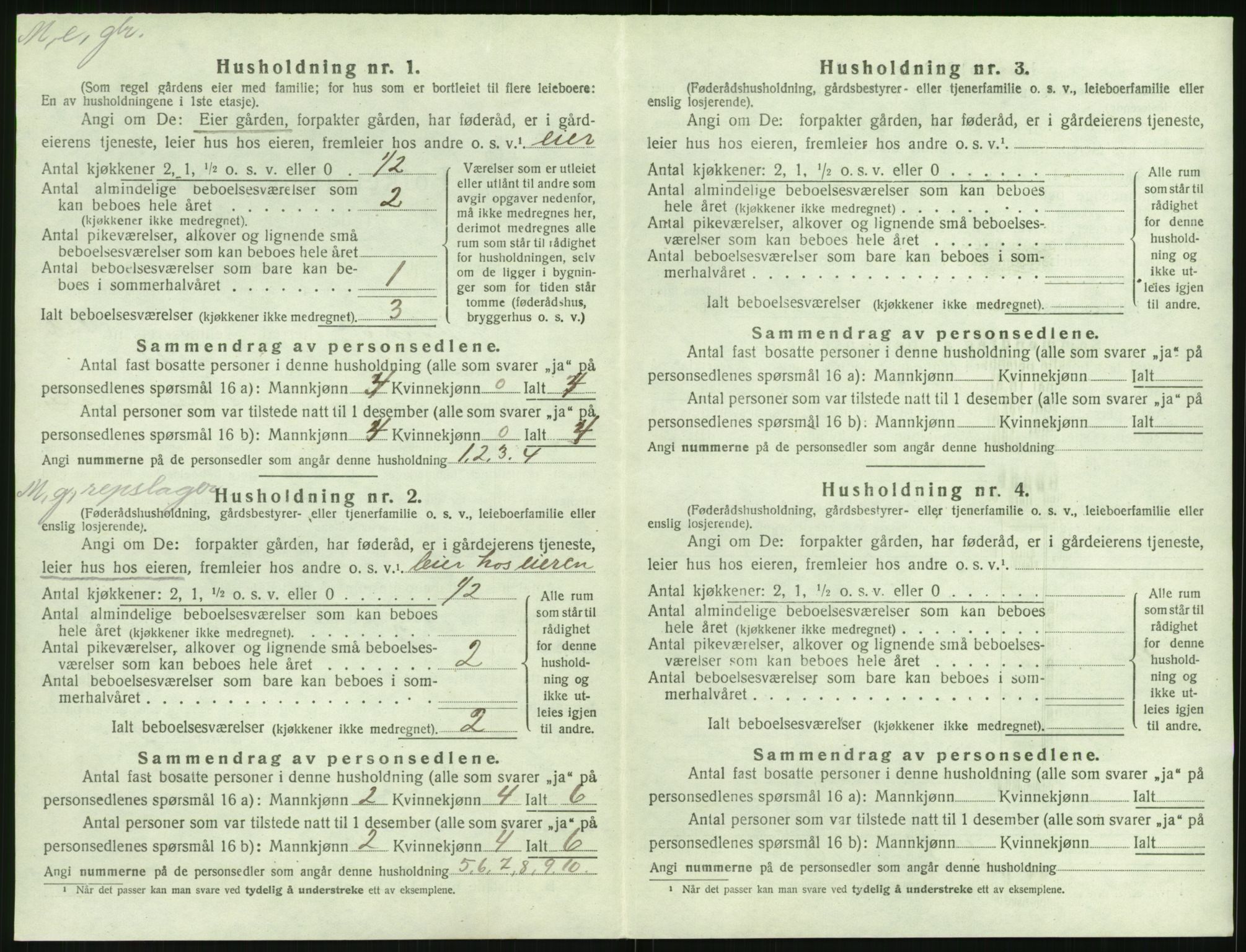 SAK, 1920 census for Øyestad, 1920, p. 1229