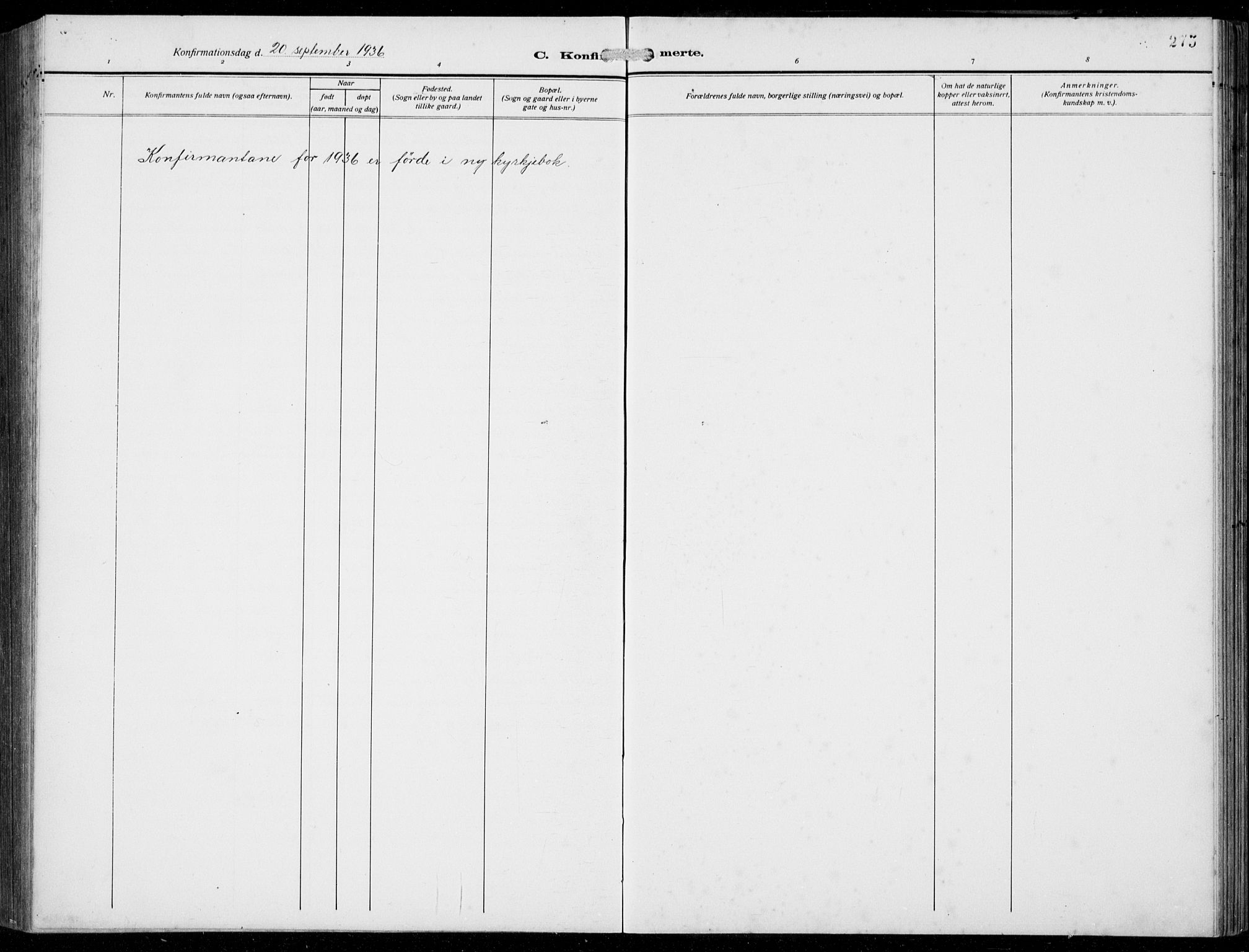 Fjell sokneprestembete, AV/SAB-A-75301/H/Hab: Parish register (copy) no. A  6, 1918-1936, p. 275