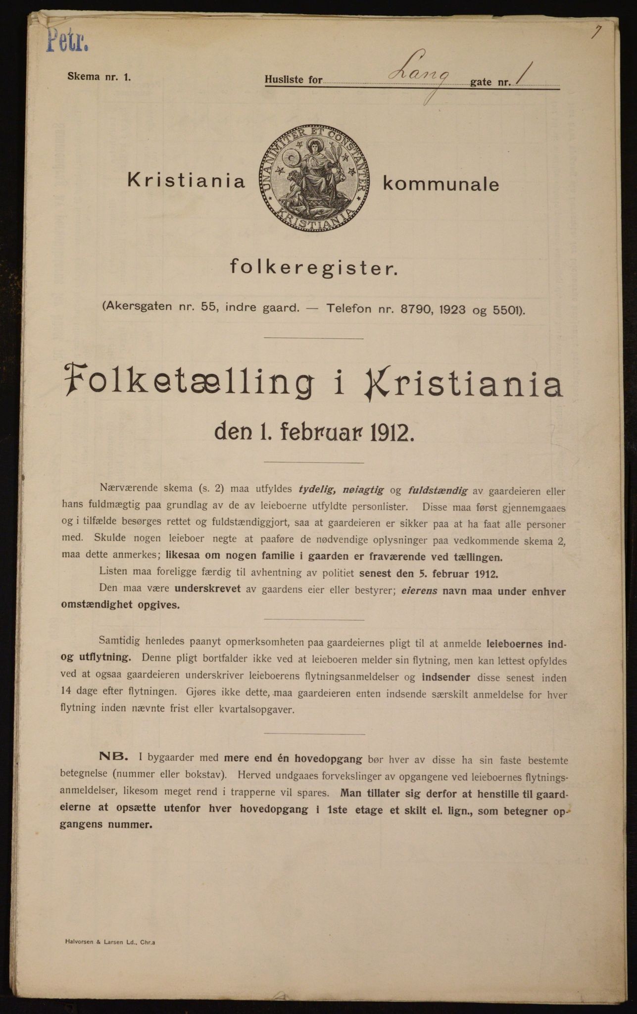 OBA, Municipal Census 1912 for Kristiania, 1912, p. 56744