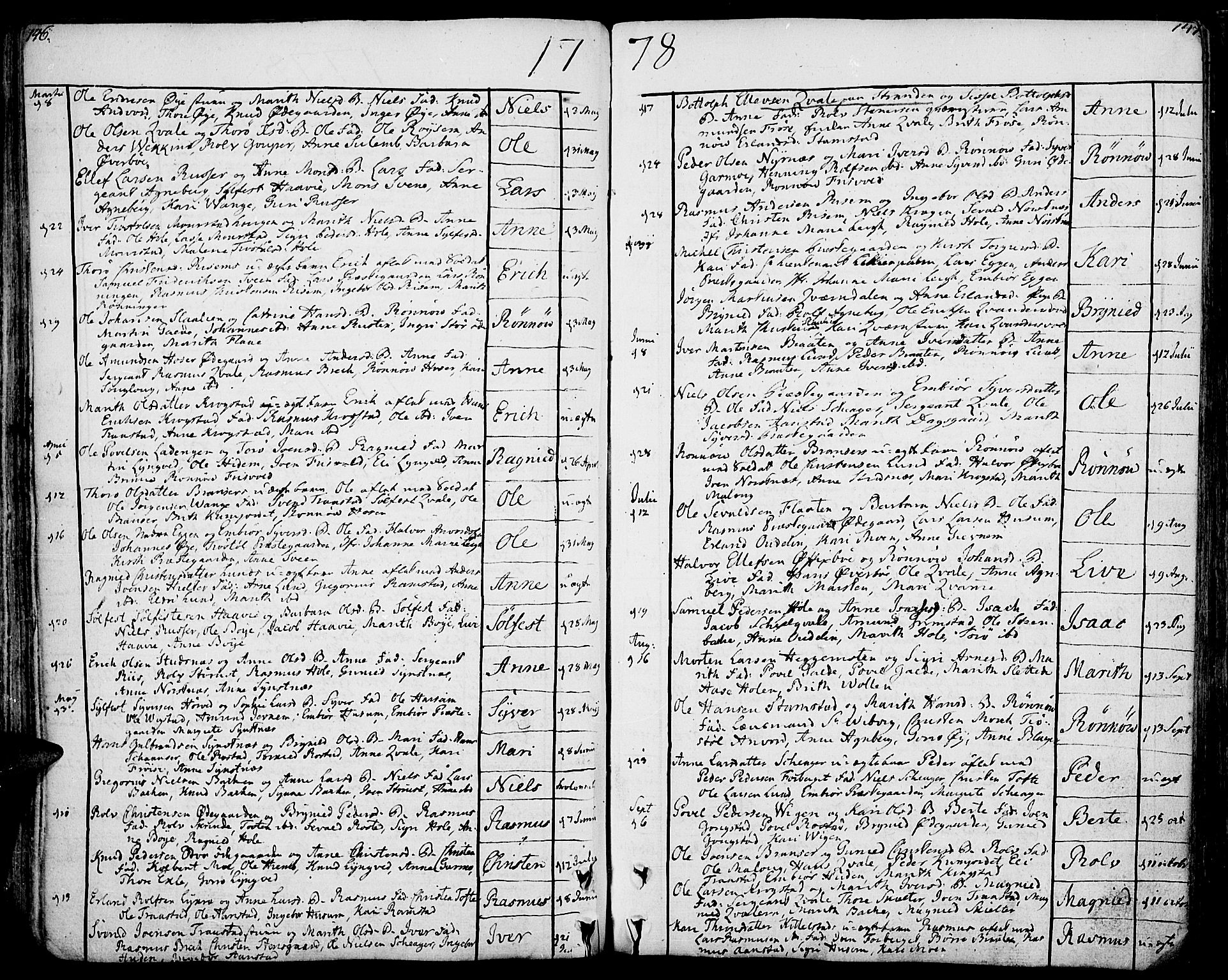 Lom prestekontor, SAH/PREST-070/K/L0002: Parish register (official) no. 2, 1749-1801, p. 146-147