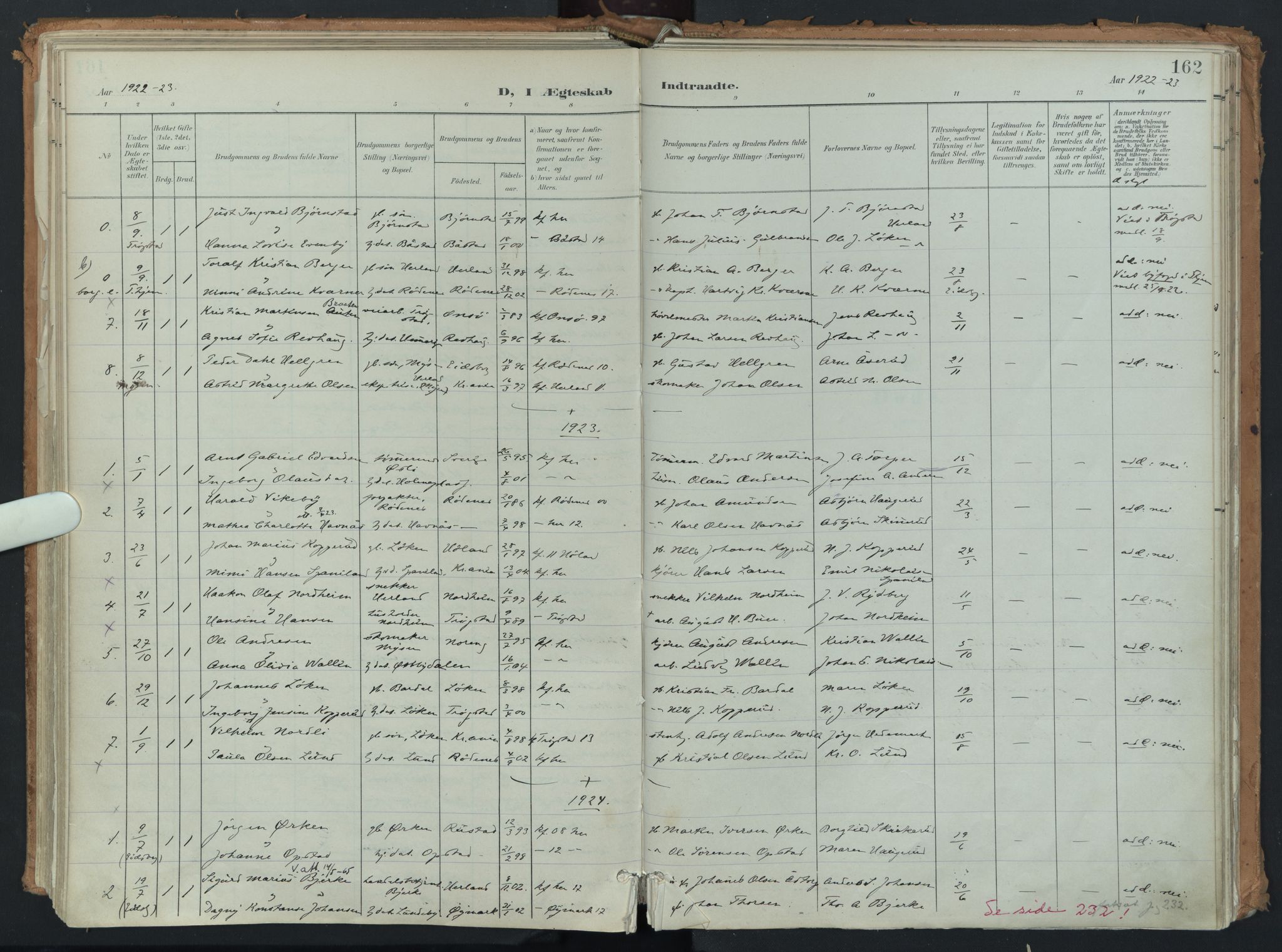 Eidsberg prestekontor Kirkebøker, AV/SAO-A-10905/F/Fb/L0002: Parish register (official) no. II 2, 1901-1933, p. 162