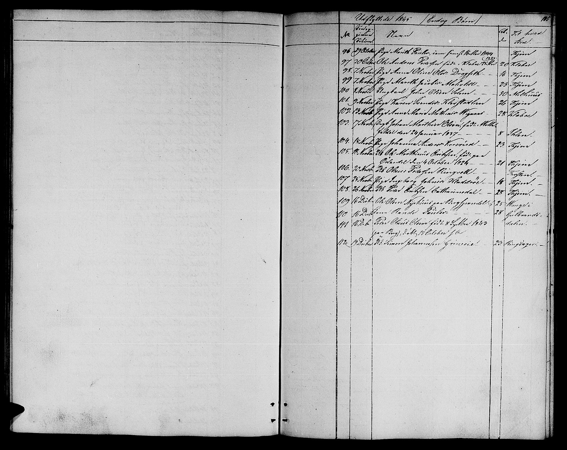 Ministerialprotokoller, klokkerbøker og fødselsregistre - Sør-Trøndelag, AV/SAT-A-1456/606/L0309: Parish register (copy) no. 606C05, 1841-1849, p. 185