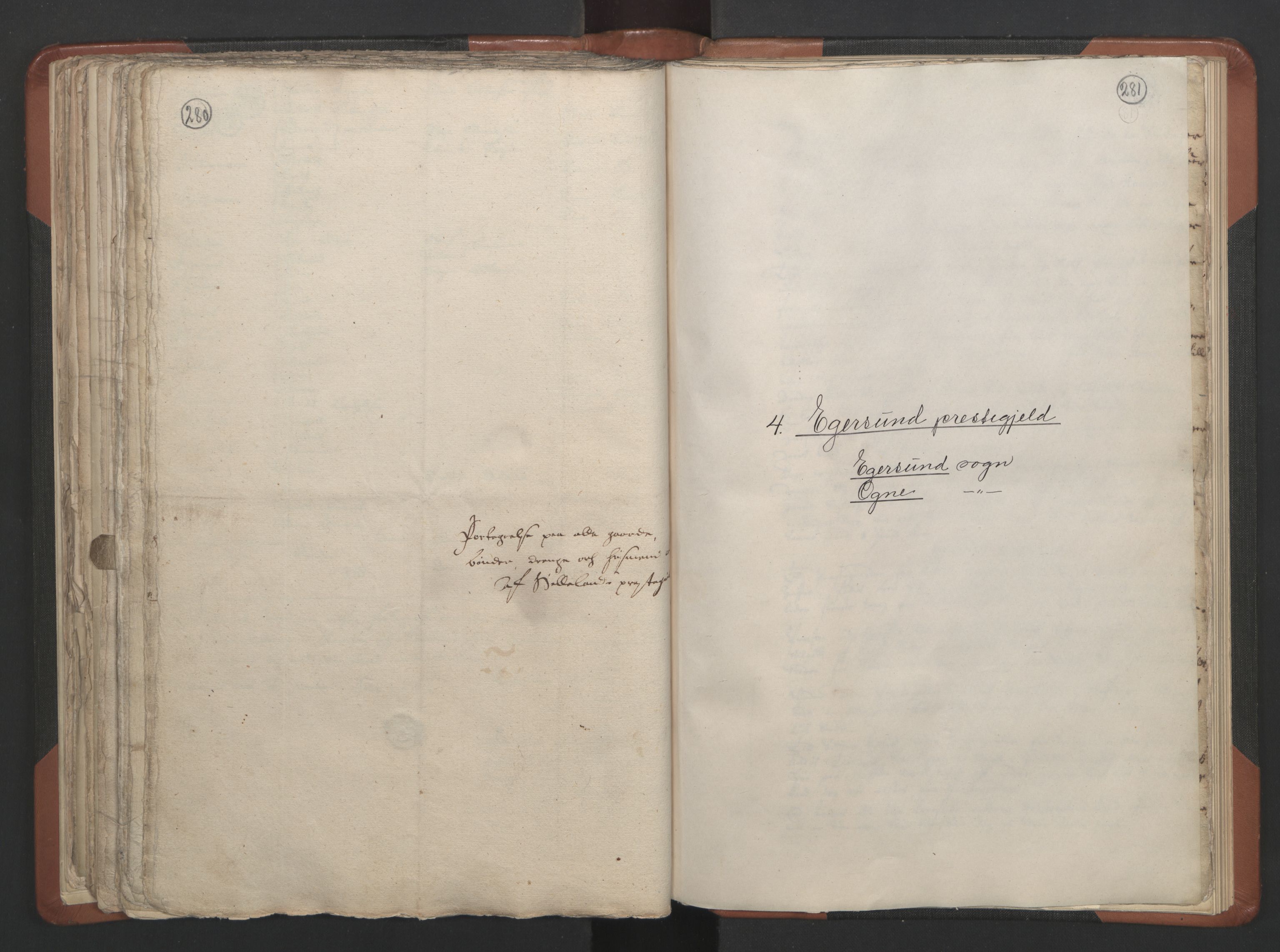RA, Vicar's Census 1664-1666, no. 17: Jæren deanery and Dalane deanery, 1664-1666, p. 280-281