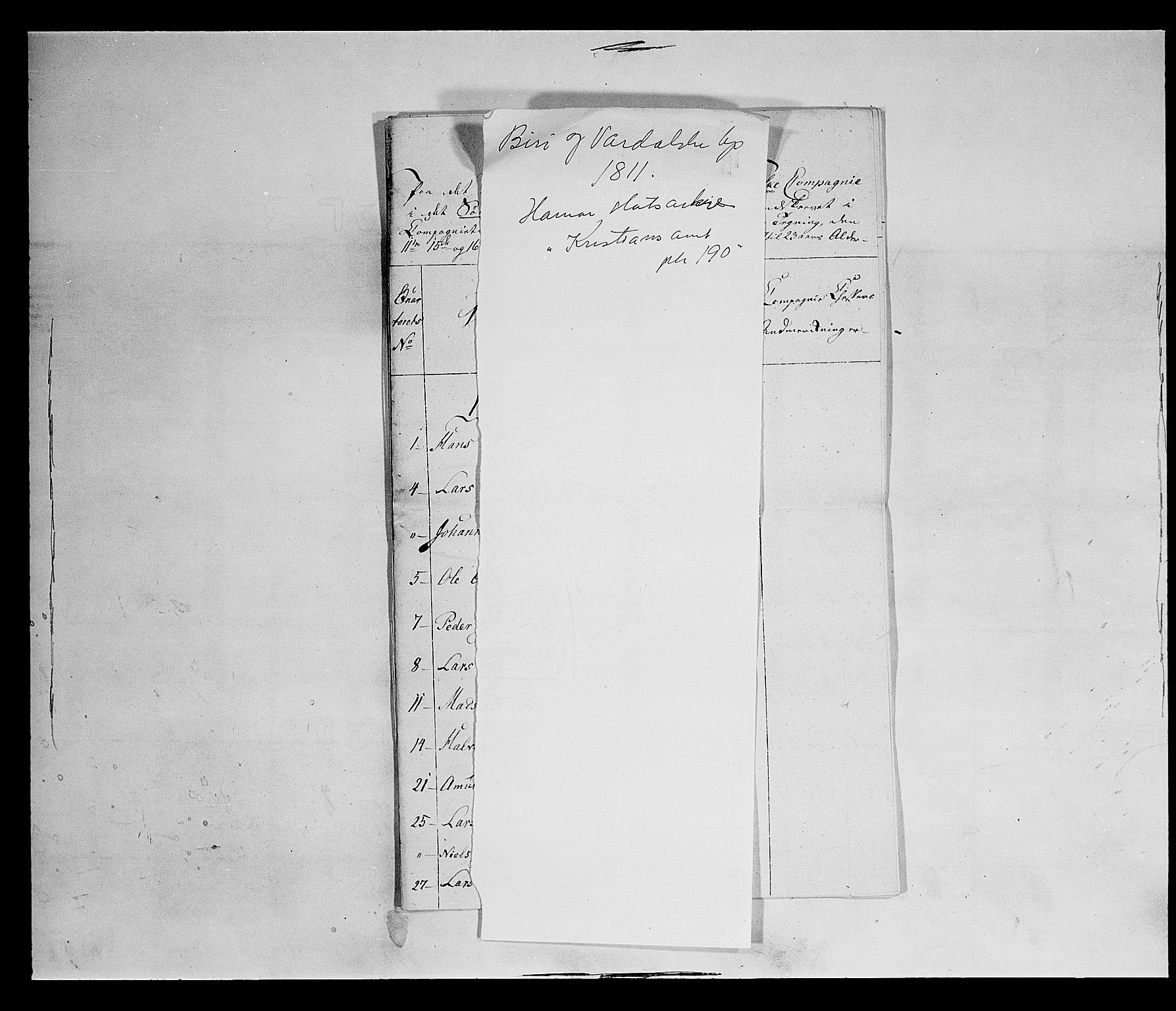 Fylkesmannen i Oppland, AV/SAH-FYO-002/1/K/Ke/L1689: Ungtmannskapslister m.v., 1803-1837, p. 109