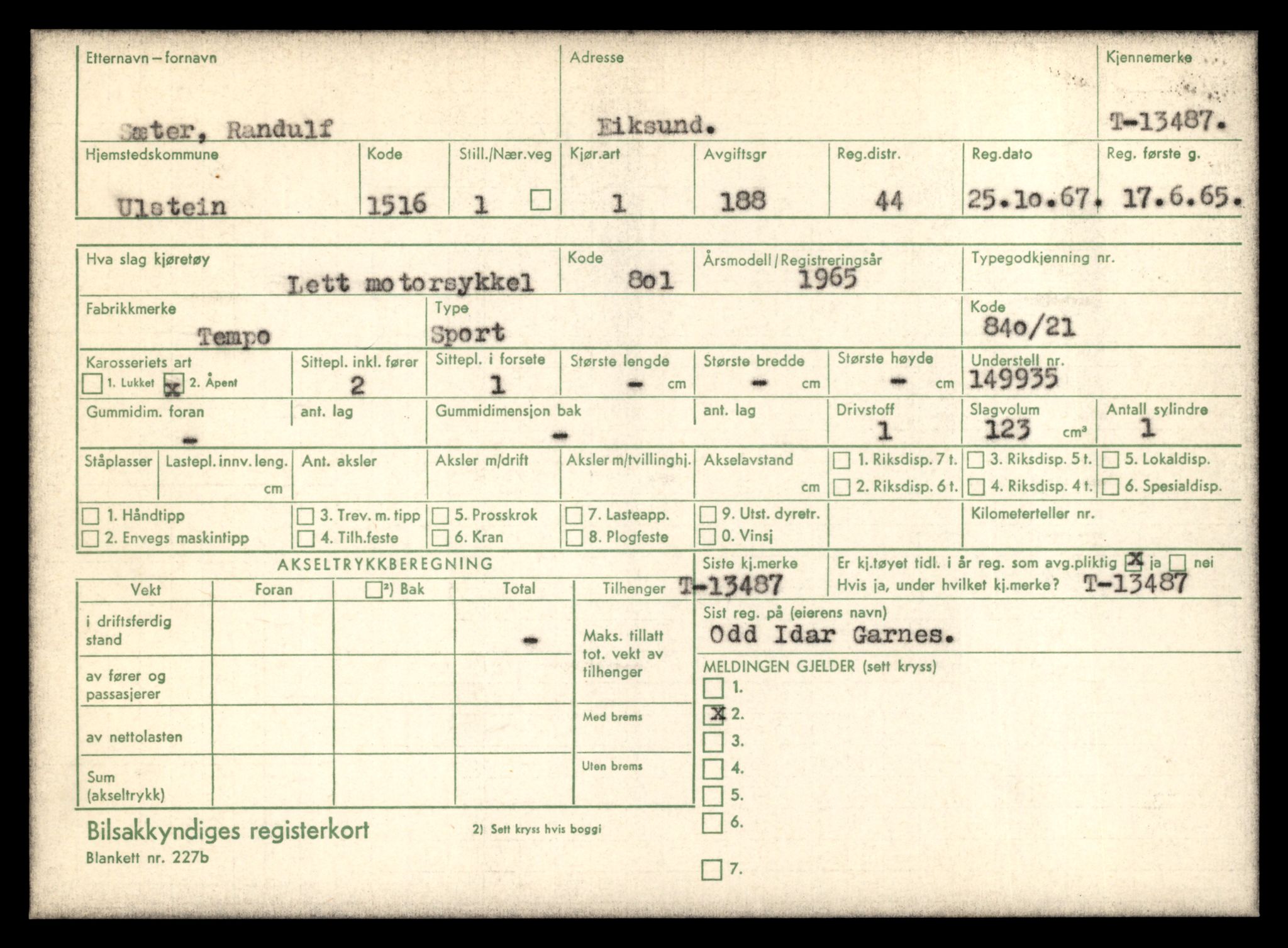 Møre og Romsdal vegkontor - Ålesund trafikkstasjon, AV/SAT-A-4099/F/Fe/L0039: Registreringskort for kjøretøy T 13361 - T 13530, 1927-1998, p. 2197