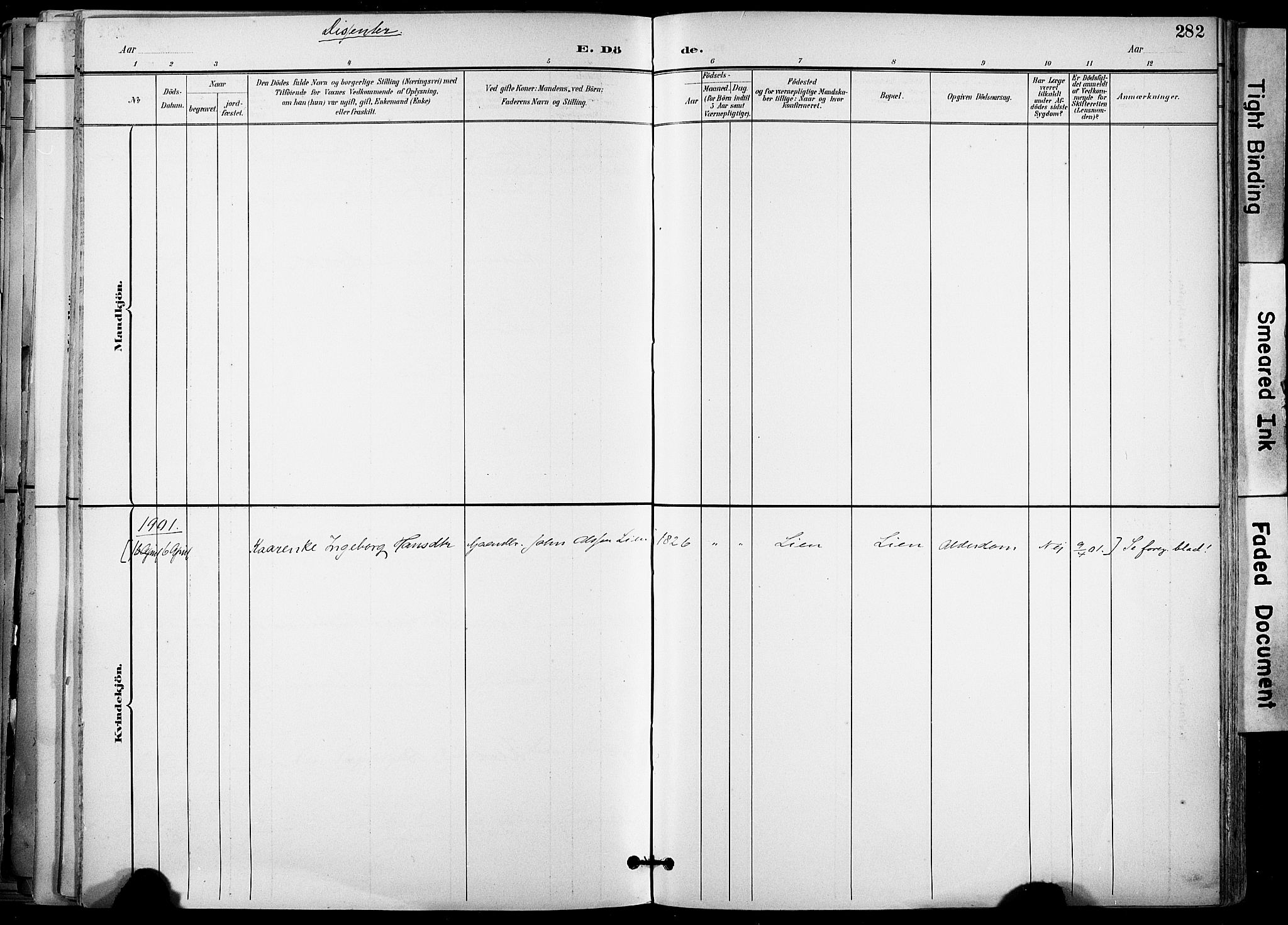 Ministerialprotokoller, klokkerbøker og fødselsregistre - Sør-Trøndelag, AV/SAT-A-1456/678/L0902: Parish register (official) no. 678A11, 1895-1911, p. 282