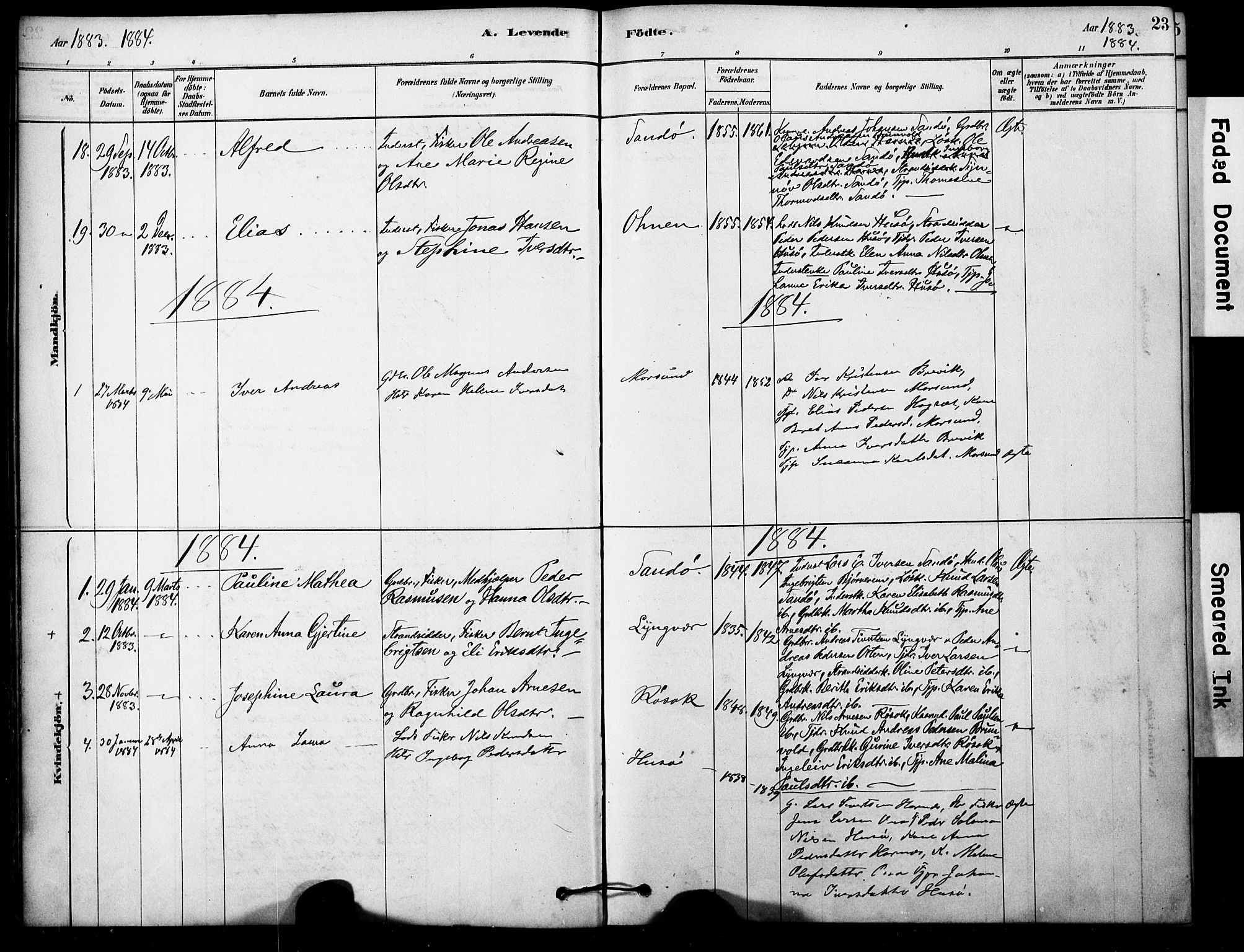 Ministerialprotokoller, klokkerbøker og fødselsregistre - Møre og Romsdal, AV/SAT-A-1454/561/L0729: Parish register (official) no. 561A03, 1878-1900, p. 23