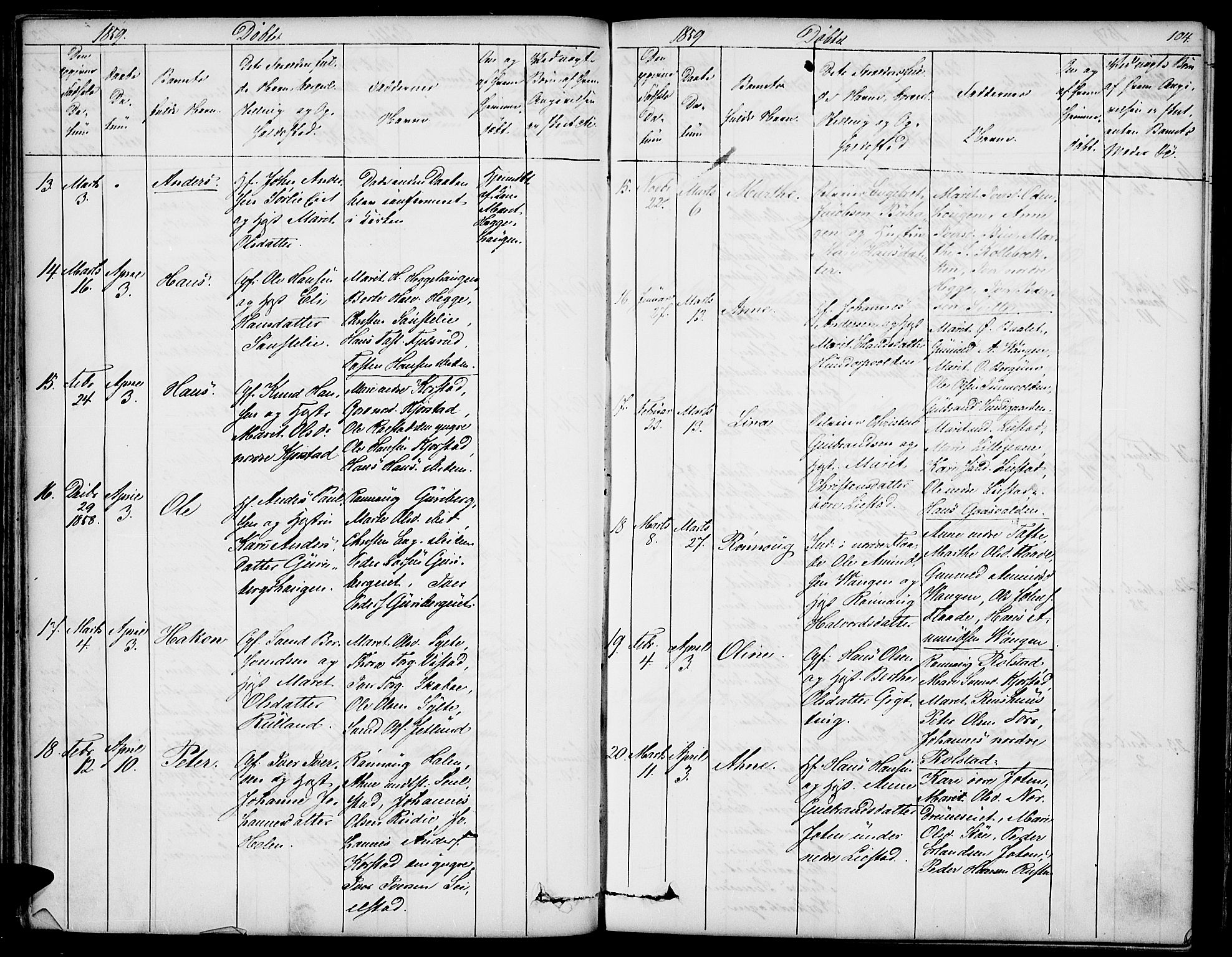 Sør-Fron prestekontor, AV/SAH-PREST-010/H/Ha/Hab/L0001: Parish register (copy) no. 1, 1844-1863, p. 104