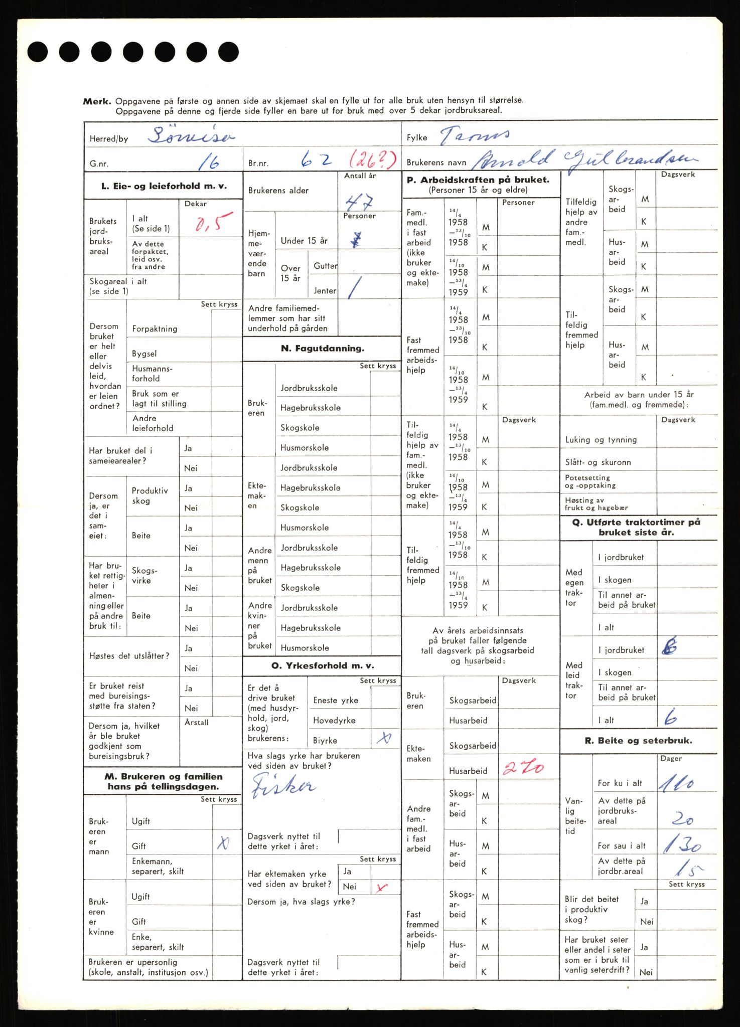 Statistisk sentralbyrå, Næringsøkonomiske emner, Jordbruk, skogbruk, jakt, fiske og fangst, AV/RA-S-2234/G/Gd/L0656: Troms: 1924 Målselv (kl. 0-3) og 1925 Sørreisa, 1959, p. 433