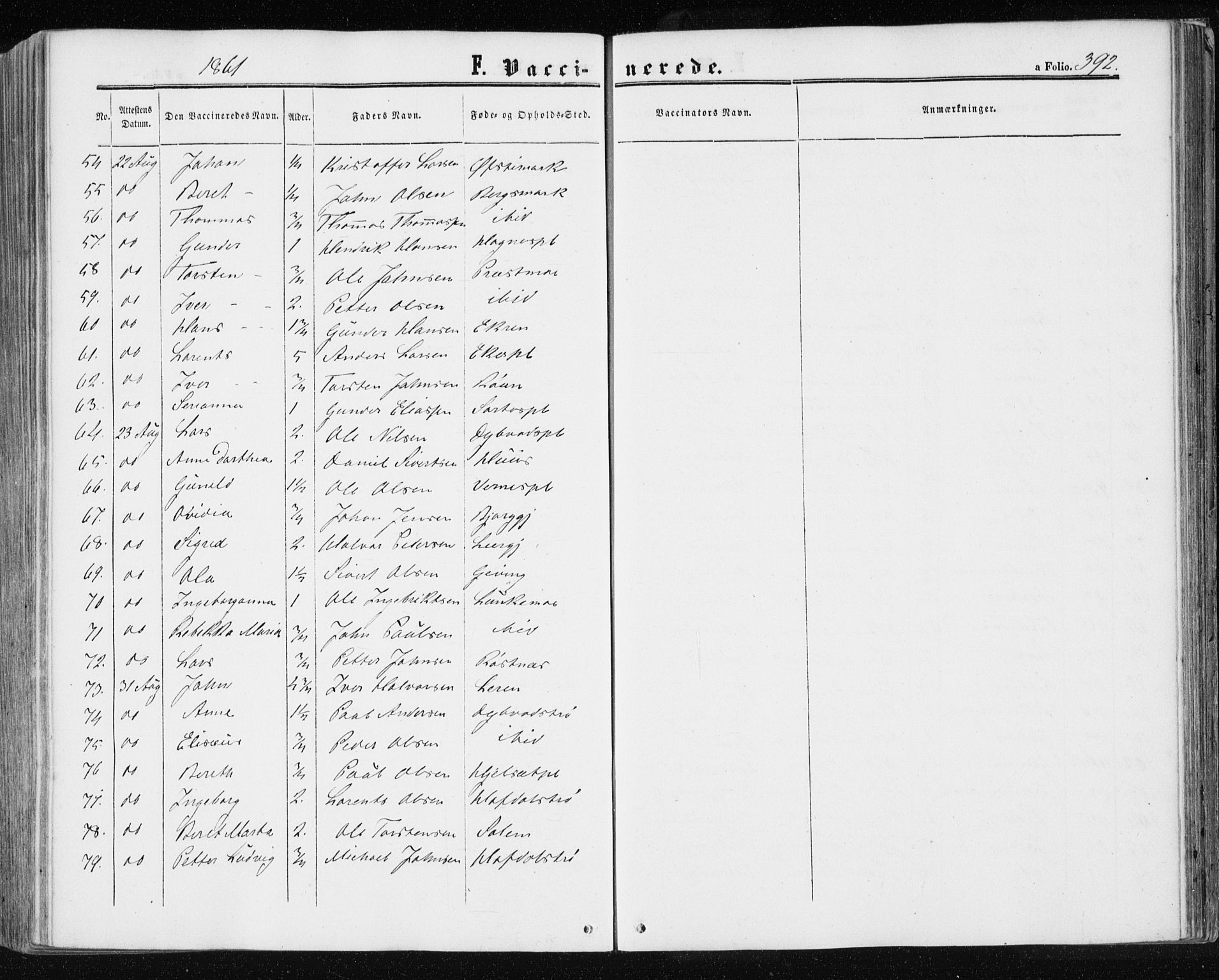 Ministerialprotokoller, klokkerbøker og fødselsregistre - Nord-Trøndelag, AV/SAT-A-1458/709/L0075: Parish register (official) no. 709A15, 1859-1870, p. 392