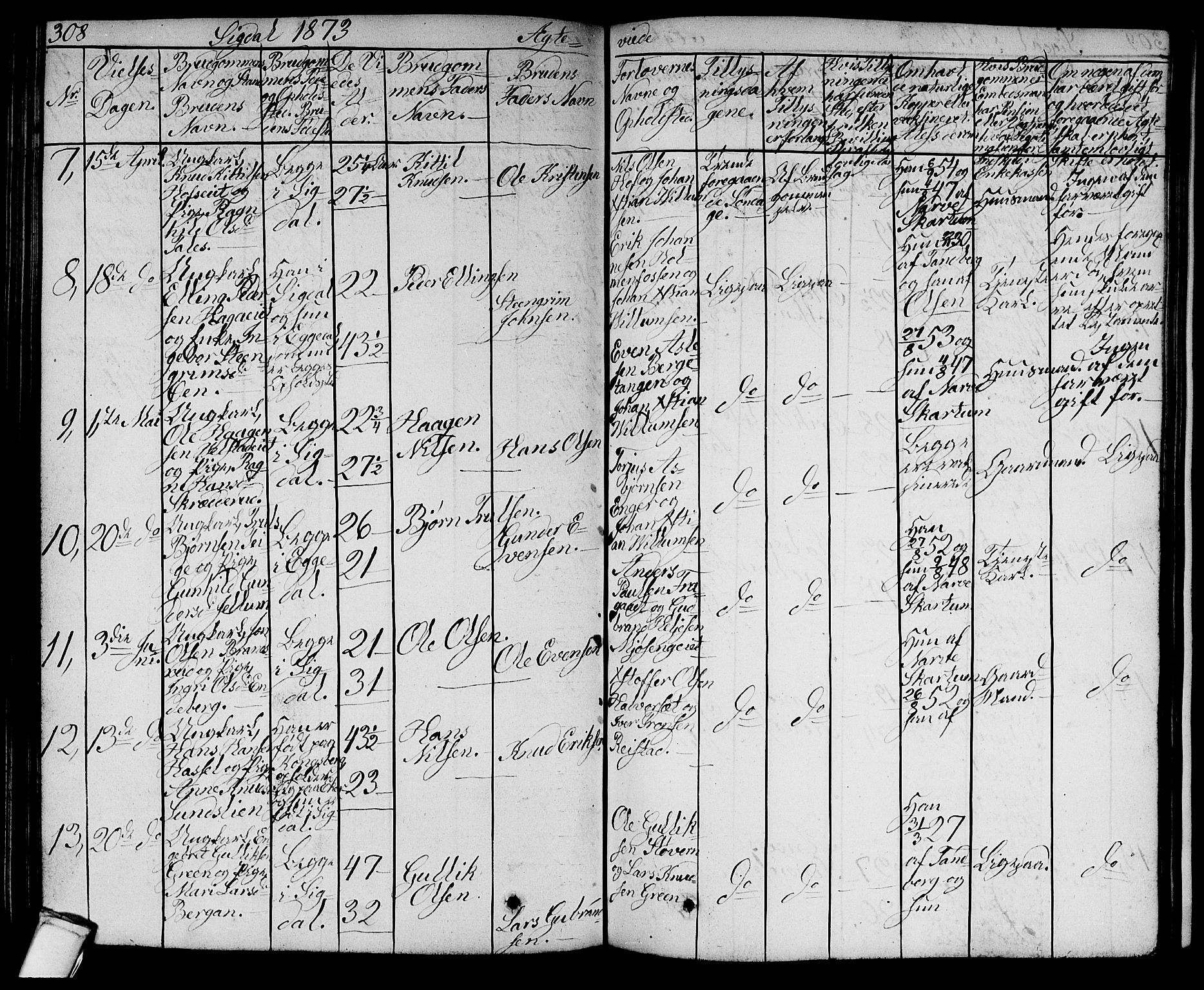 Sigdal kirkebøker, AV/SAKO-A-245/G/Ga/L0003: Parish register (copy) no. I 3, 1857-1878, p. 308