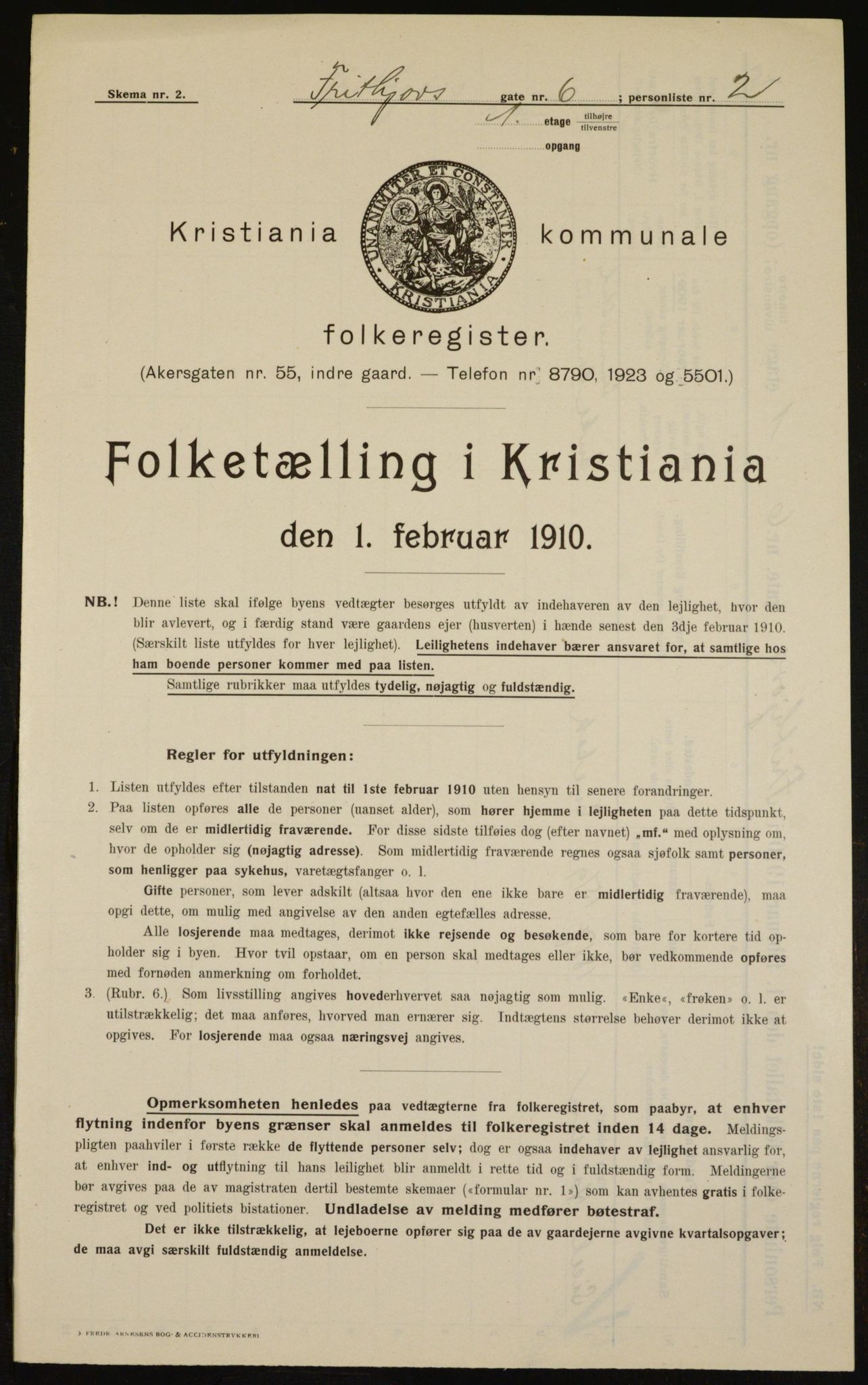 OBA, Municipal Census 1910 for Kristiania, 1910, p. 25132