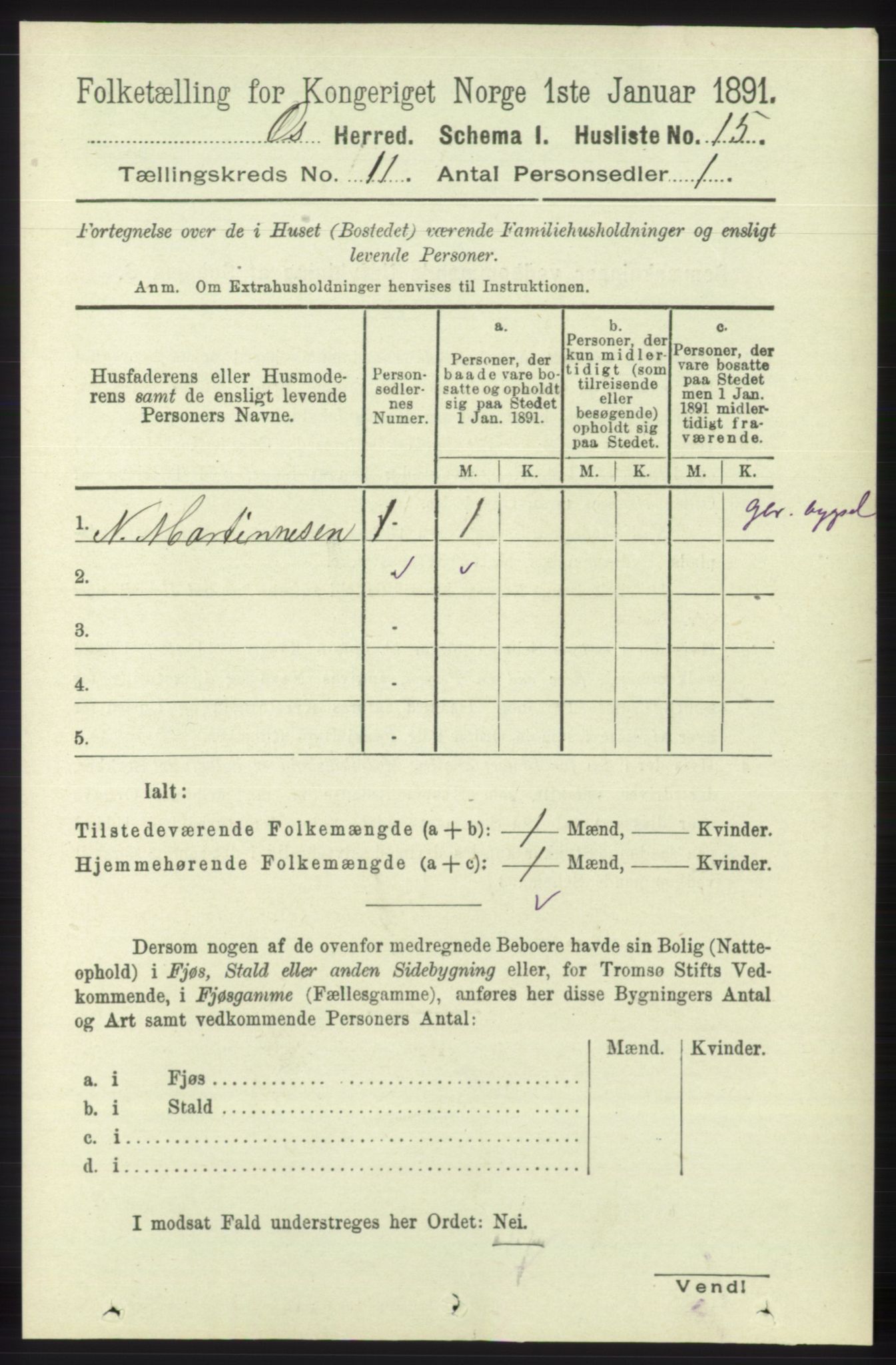 RA, 1891 census for 1243 Os, 1891, p. 2561