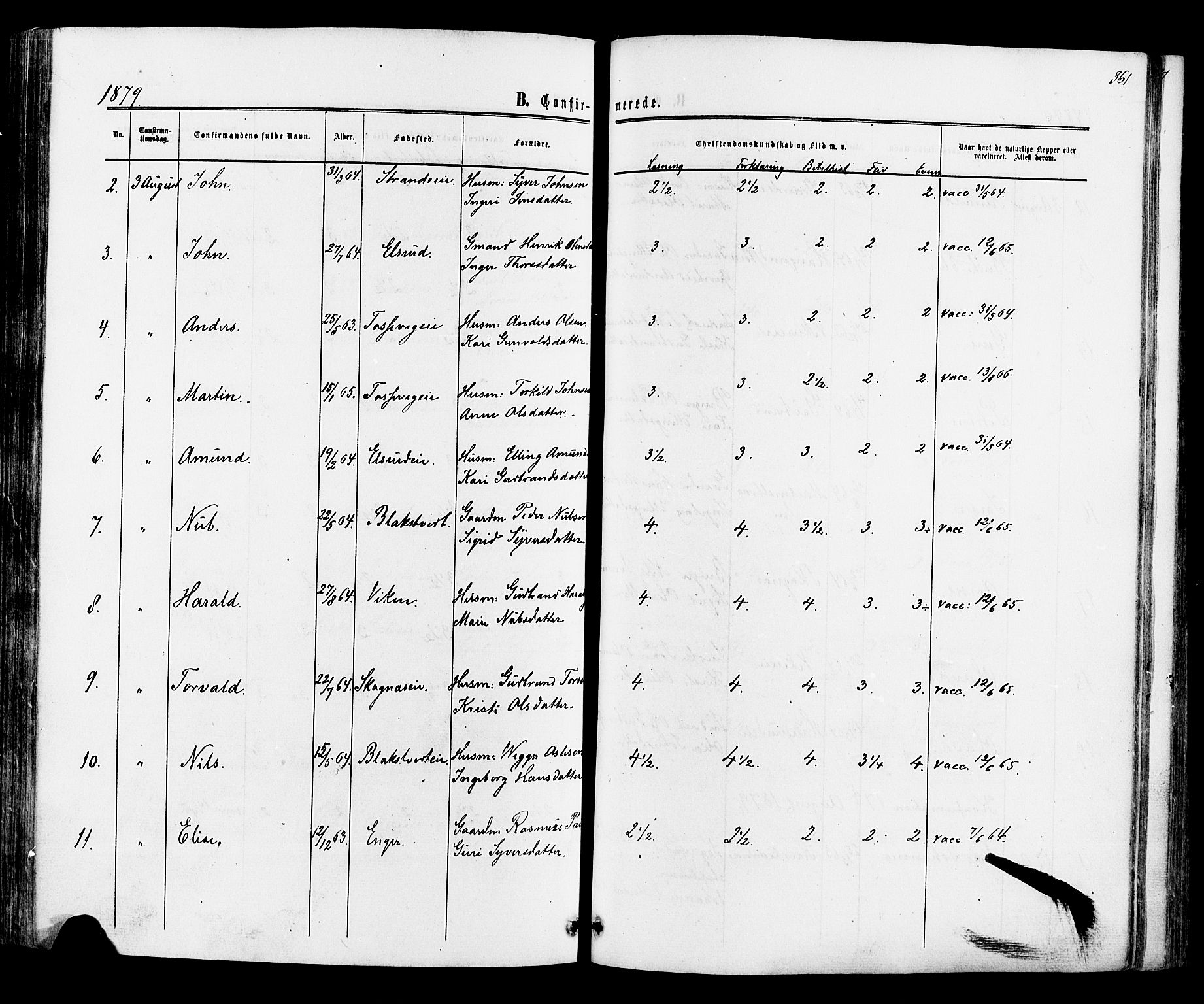 Ådal kirkebøker, SAKO/A-248/F/Fa/L0001: Parish register (official) no. I 1, 1857-1883, p. 361