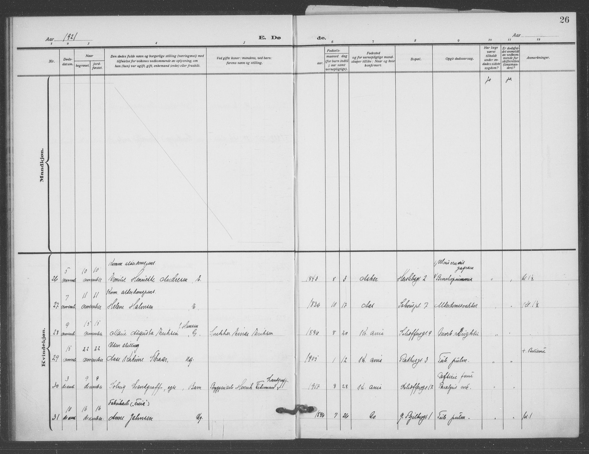 Matteus prestekontor Kirkebøker, AV/SAO-A-10870/F/Fa/L0004: Parish register (official) no. 4, 1917-1938, p. 26