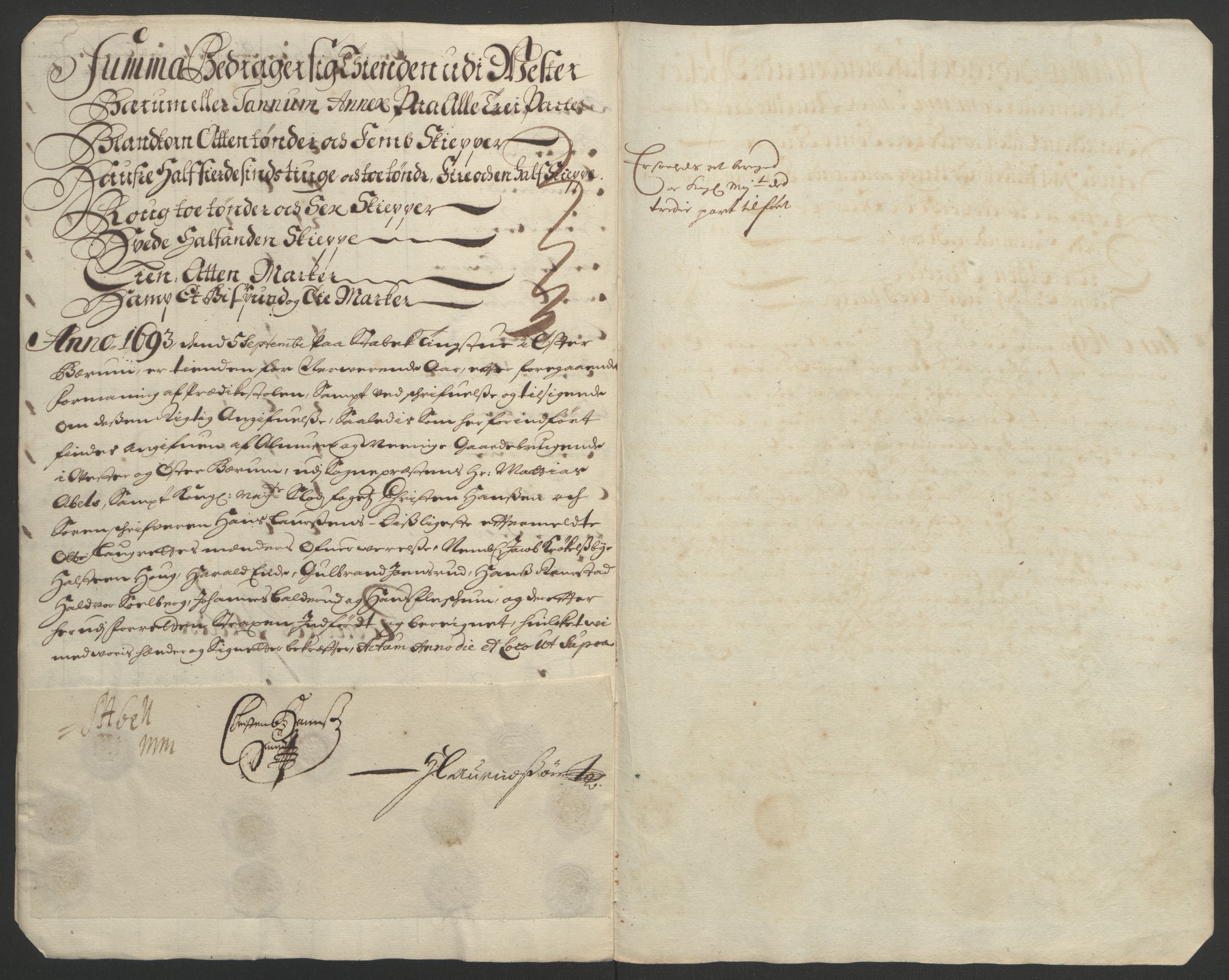 Rentekammeret inntil 1814, Reviderte regnskaper, Fogderegnskap, RA/EA-4092/R08/L0426: Fogderegnskap Aker, 1692-1693, p. 326