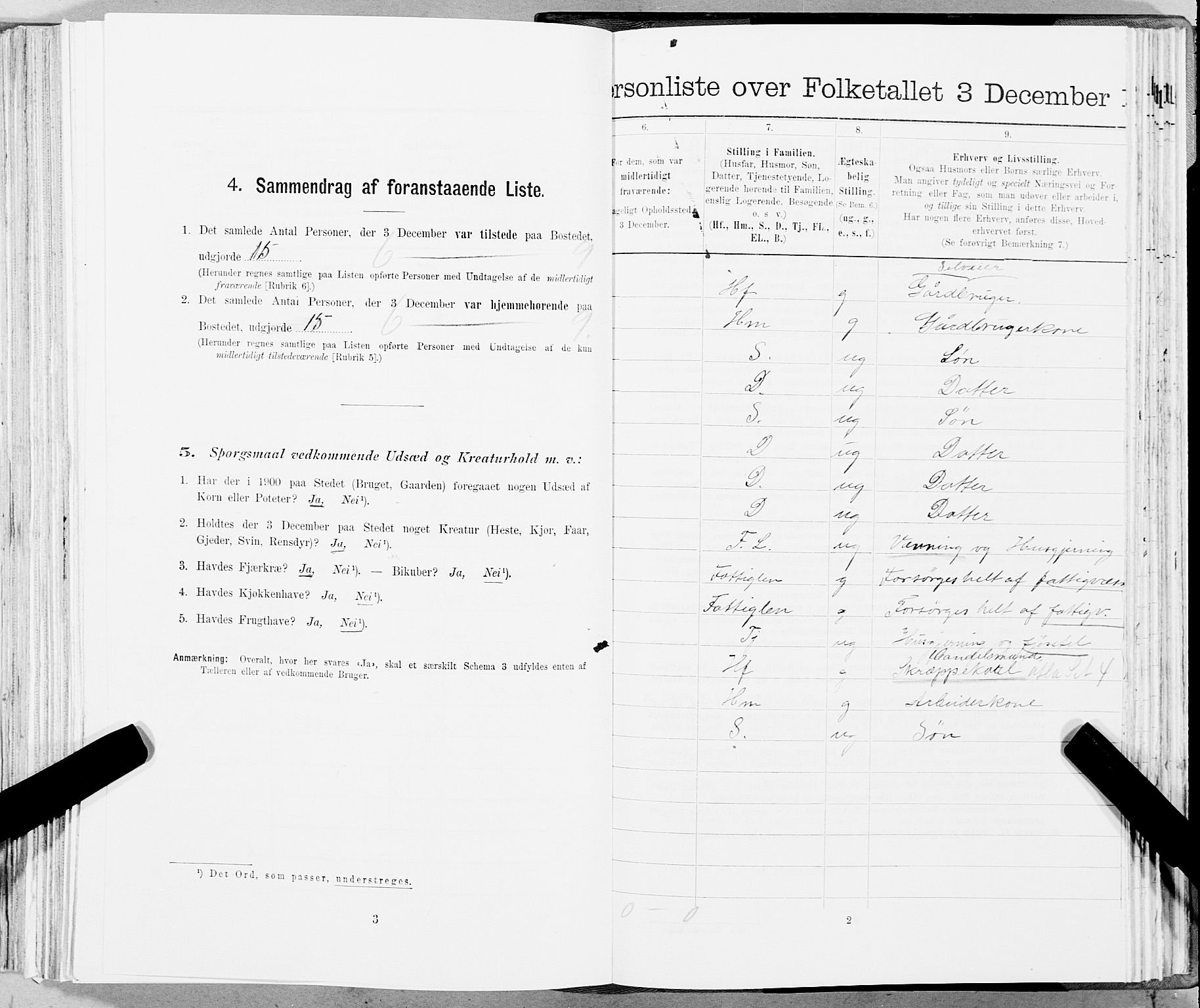 SAT, 1900 census for Fosnes, 1900, p. 773