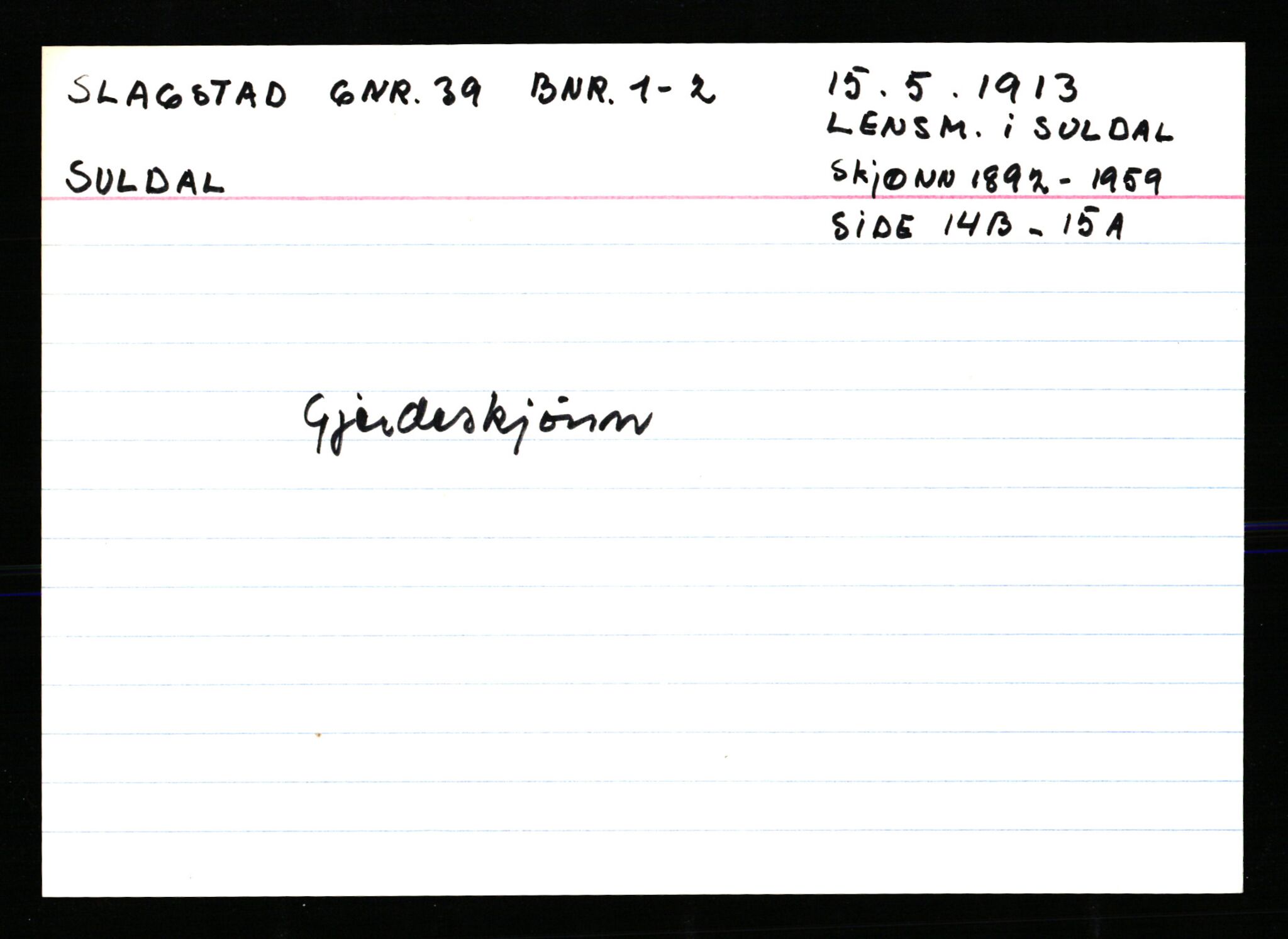 Statsarkivet i Stavanger, AV/SAST-A-101971/03/Y/Ym/L0053: Åstedskort sortert etter gårdsnavn: Skudeneshavn - Solbjør, 1600-1950, p. 262