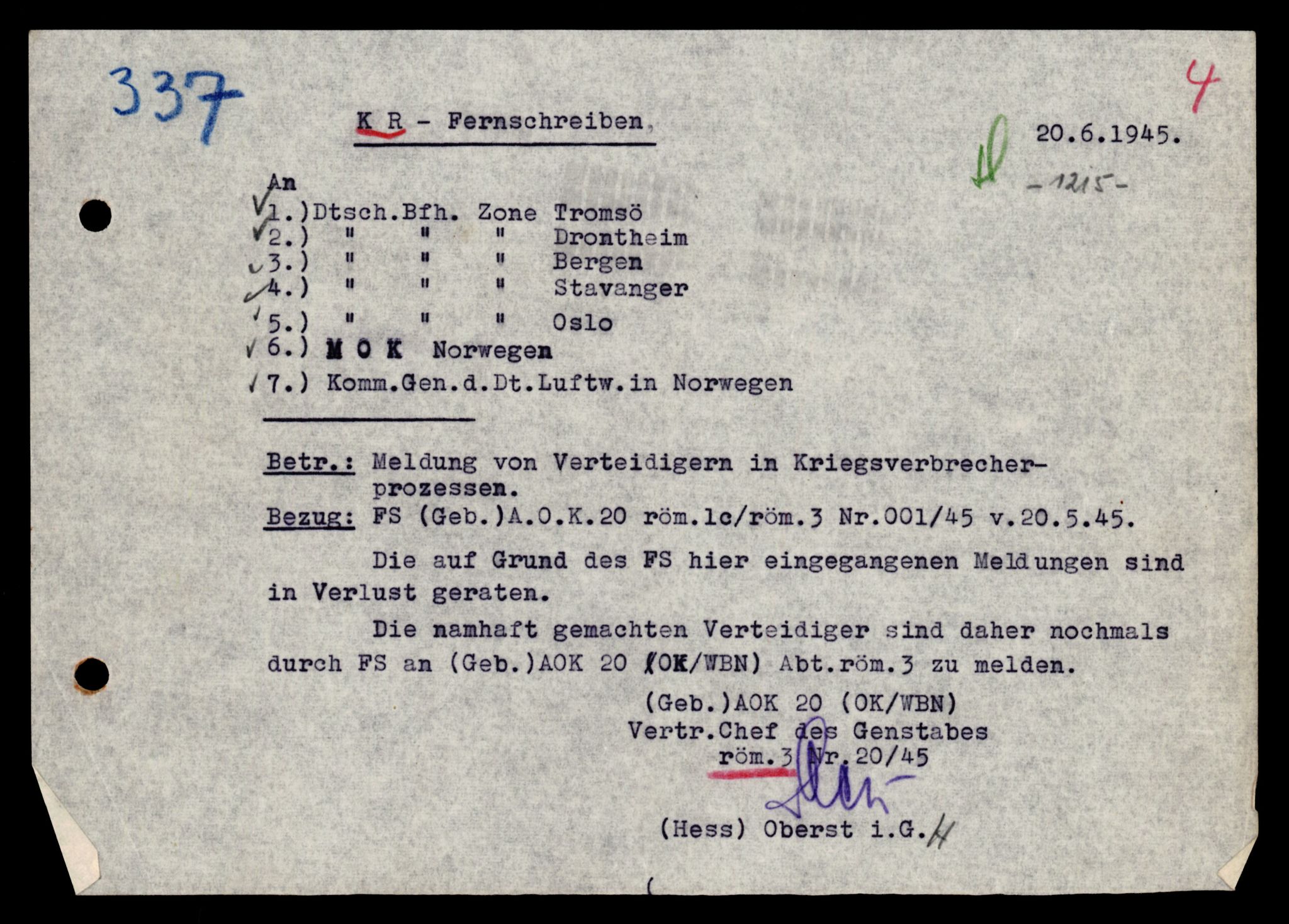 Forsvarets Overkommando. 2 kontor. Arkiv 11.4. Spredte tyske arkivsaker, AV/RA-RAFA-7031/D/Dar/Darc/L0009: FO.II, 1945-1948, p. 12