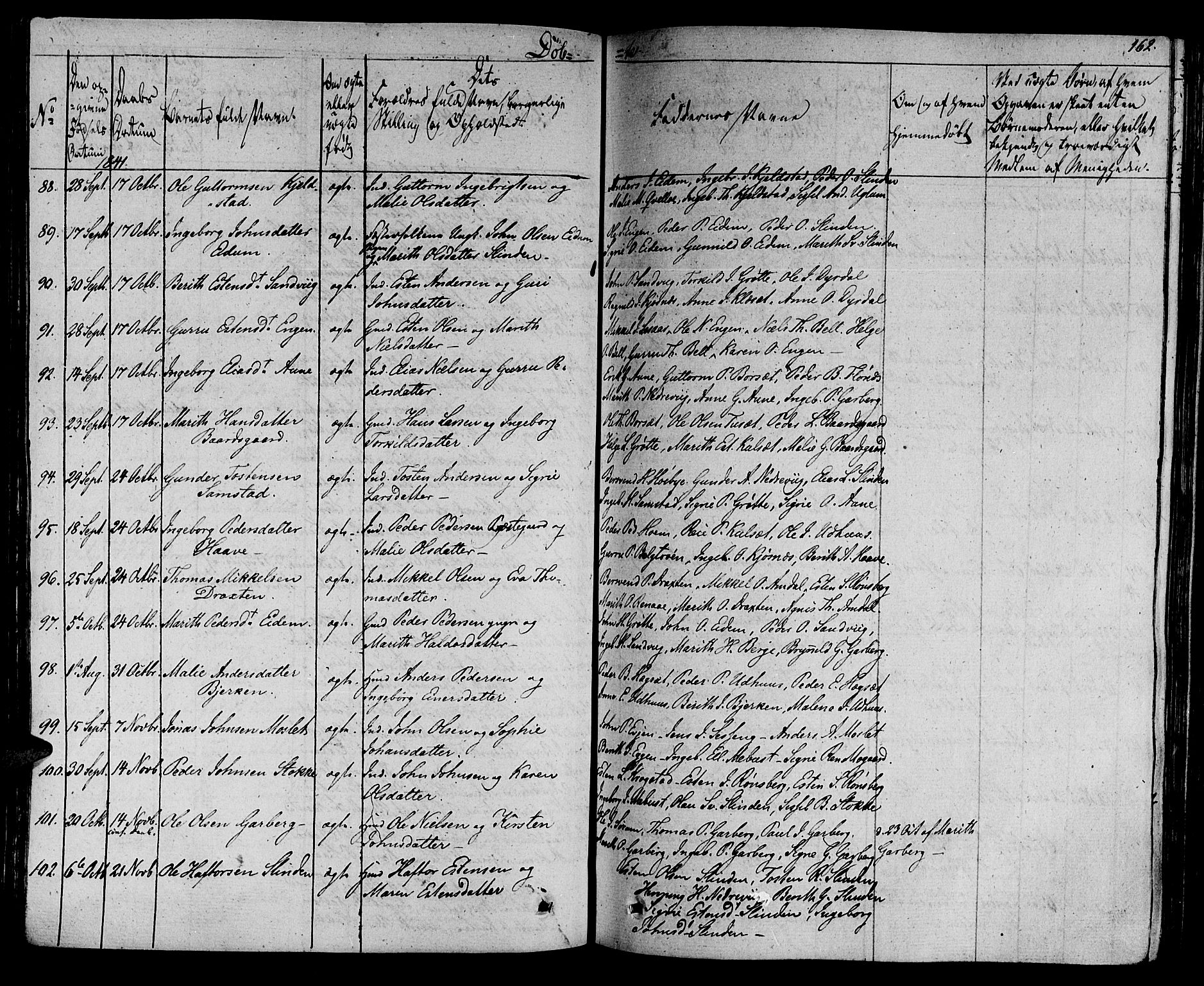 Ministerialprotokoller, klokkerbøker og fødselsregistre - Sør-Trøndelag, SAT/A-1456/695/L1143: Parish register (official) no. 695A05 /1, 1824-1842, p. 162