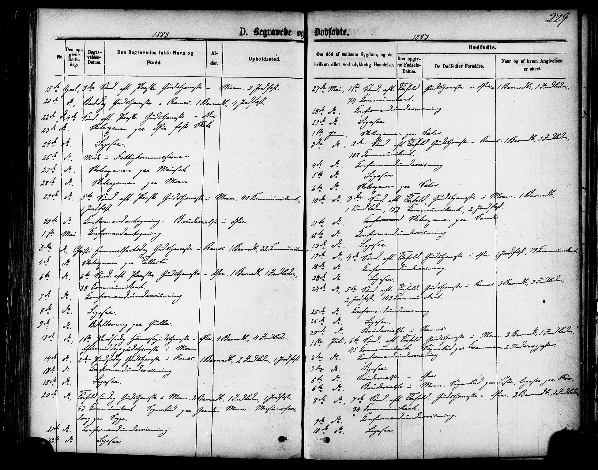 Ministerialprotokoller, klokkerbøker og fødselsregistre - Møre og Romsdal, AV/SAT-A-1454/595/L1046: Parish register (official) no. 595A08, 1874-1884, p. 279