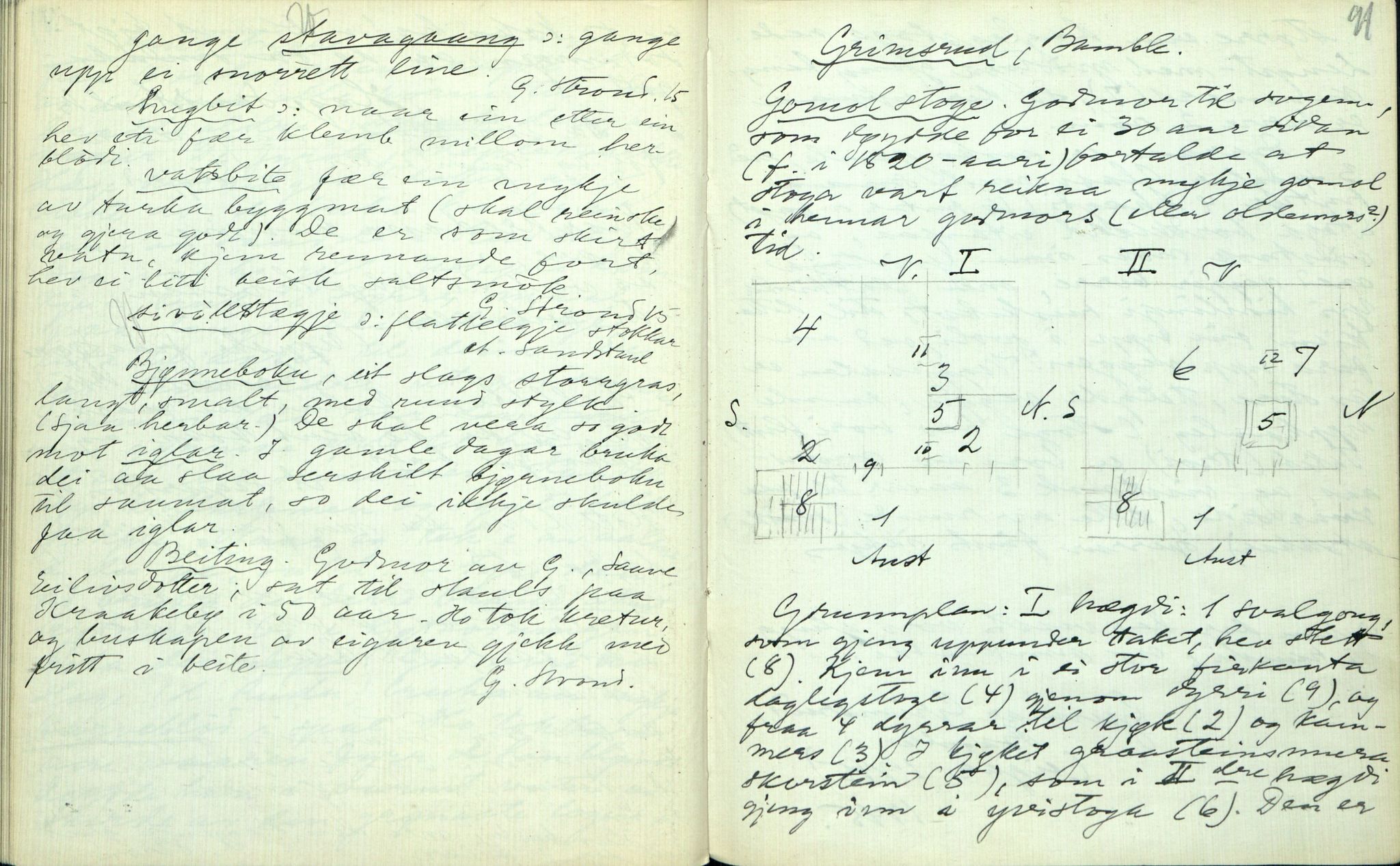 Rikard Berge, TEMU/TGM-A-1003/F/L0003/0003: 061-100 Innholdslister / 63 Truir, ordtøke, skjemtesegnir m.m., 1910, p. 90-91