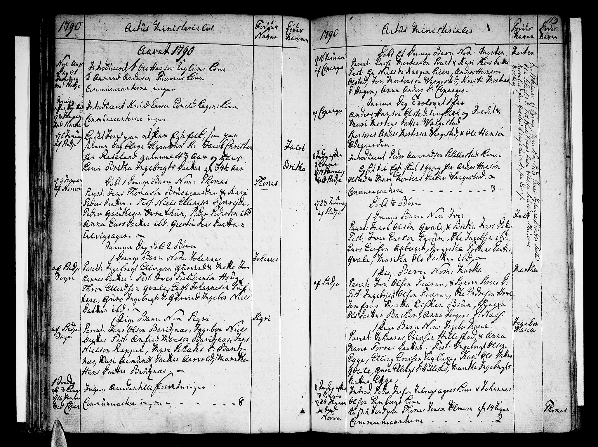Sogndal sokneprestembete, SAB/A-81301/H/Haa/Haaa/L0007: Parish register (official) no. A 7, 1782-1795, p. 113