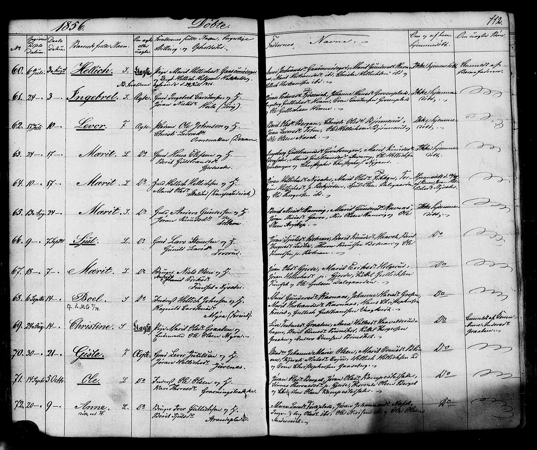 Flesberg kirkebøker, AV/SAKO-A-18/F/Fa/L0006: Parish register (official) no. I 6, 1834-1860, p. 112