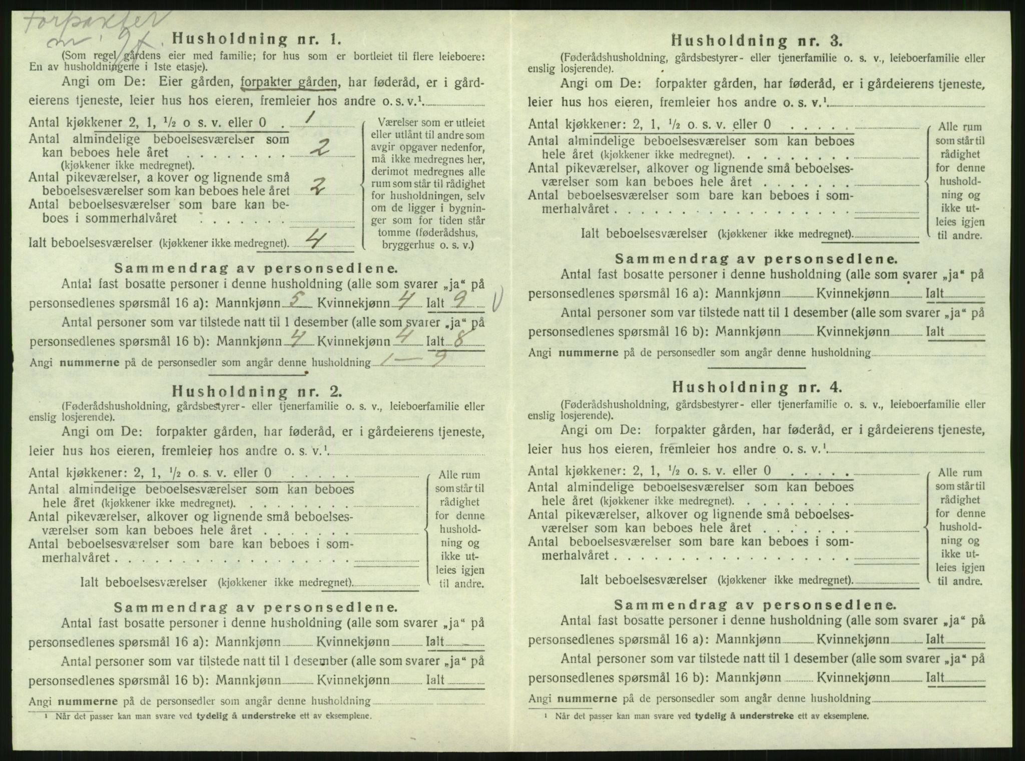 SAT, 1920 census for Hattfjelldal, 1920, p. 299