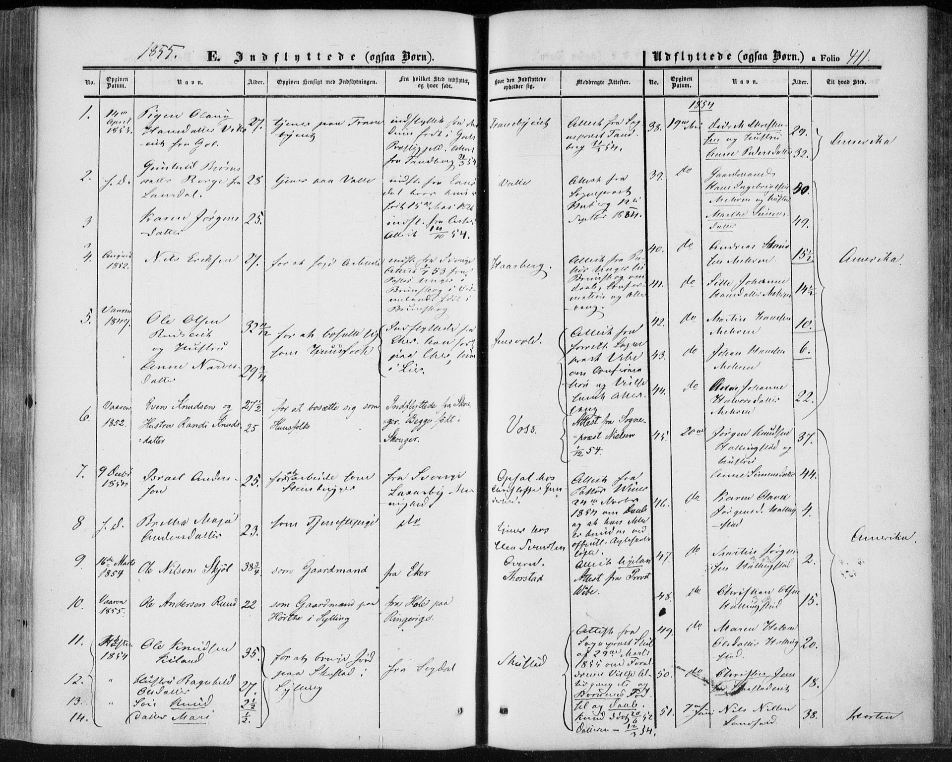 Lier kirkebøker, SAKO/A-230/F/Fa/L0012: Parish register (official) no. I 12, 1854-1864, p. 411