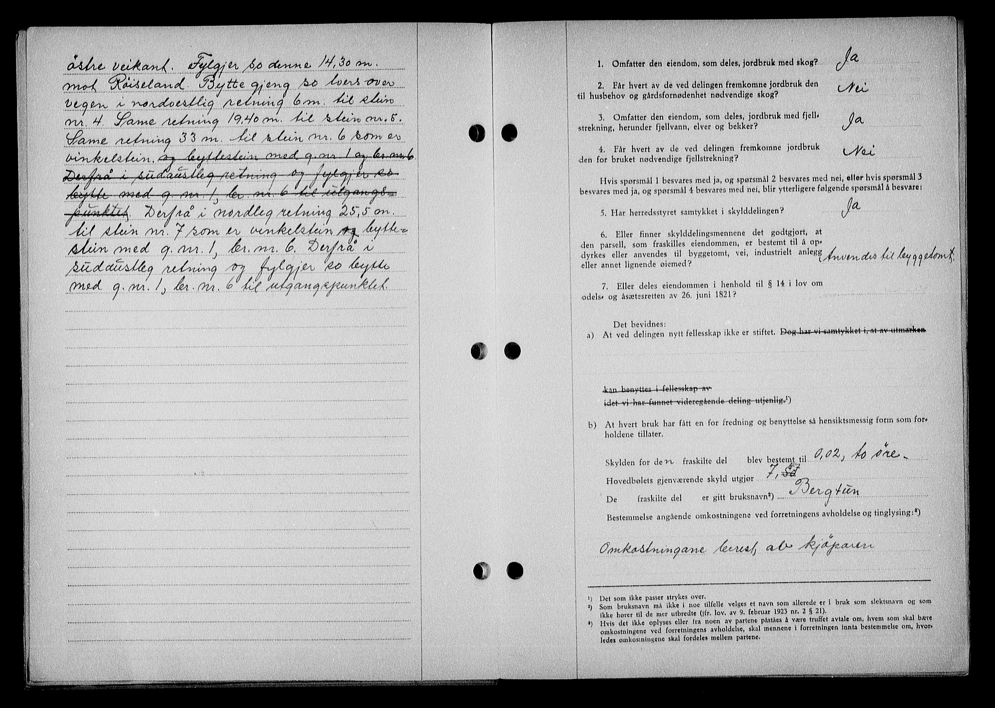 Nedenes sorenskriveri, AV/SAK-1221-0006/G/Gb/Gba/L0051: Mortgage book no. A-V, 1943-1944, Diary no: : 694/1944