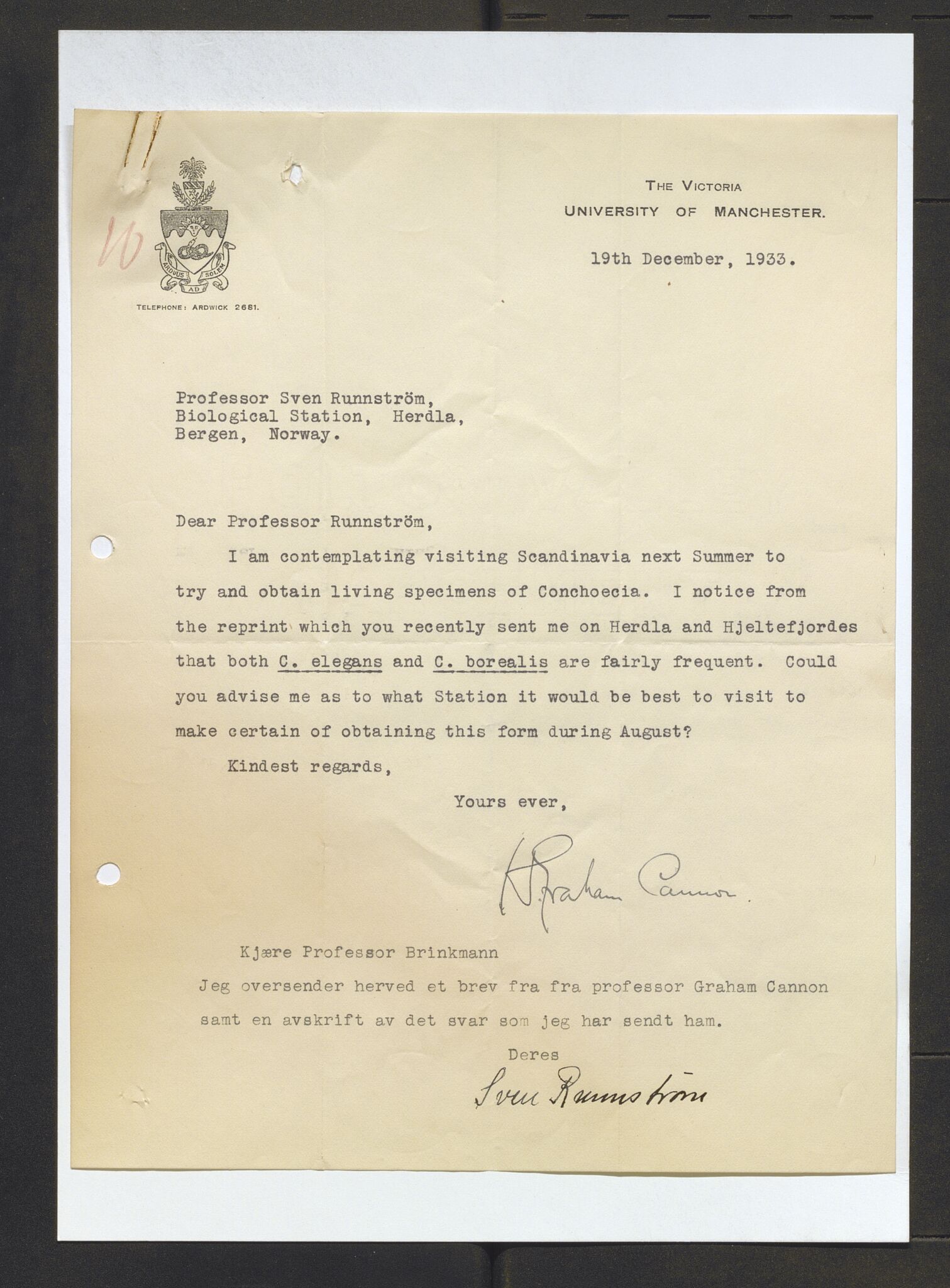 Bergens Museum, AV/SAB-A-17301/13/D/L0002: Korrespondanse , 1928-1940, p. 384