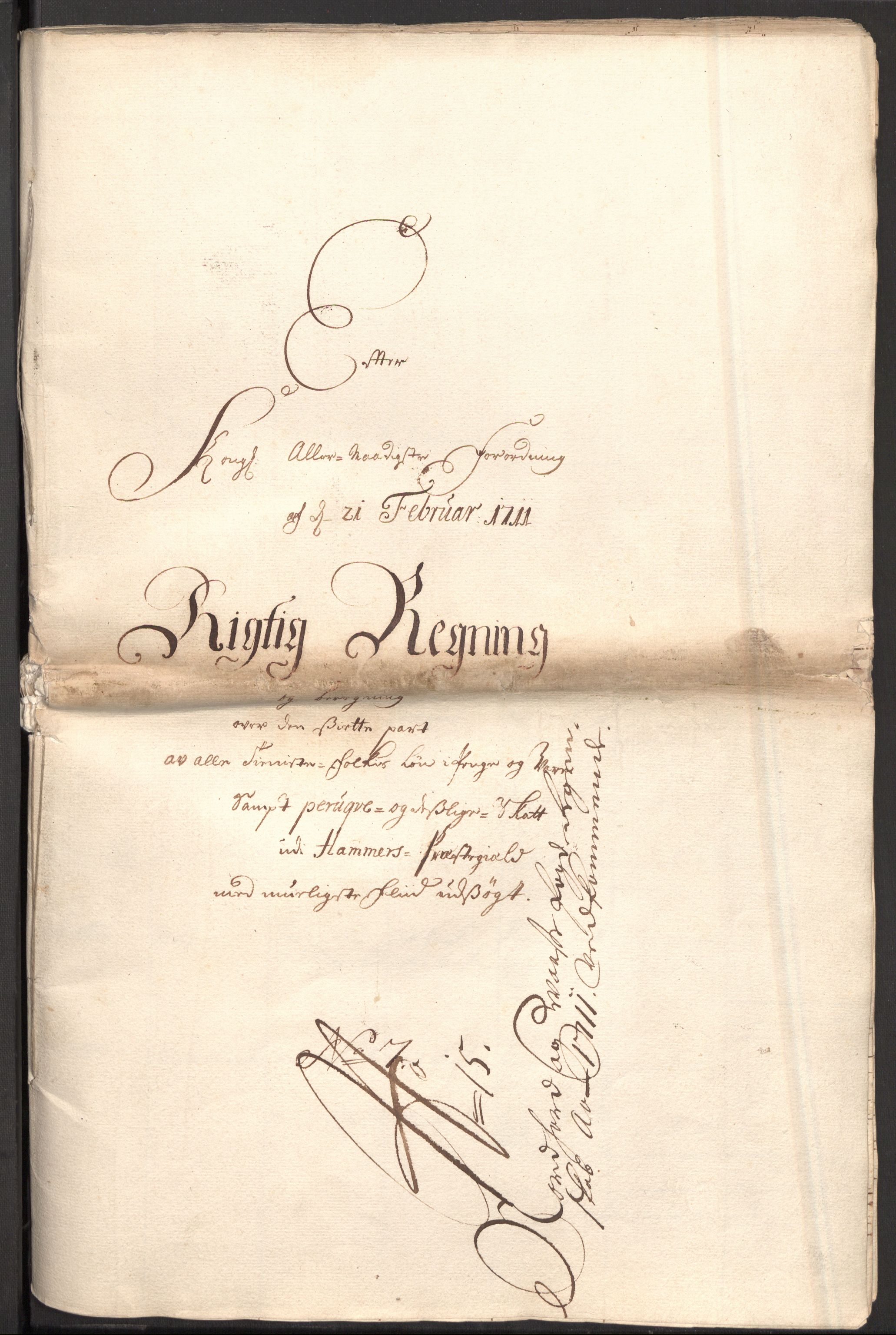 Rentekammeret inntil 1814, Reviderte regnskaper, Fogderegnskap, RA/EA-4092/R51/L3193: Fogderegnskap Nordhordland og Voss, 1711, p. 339