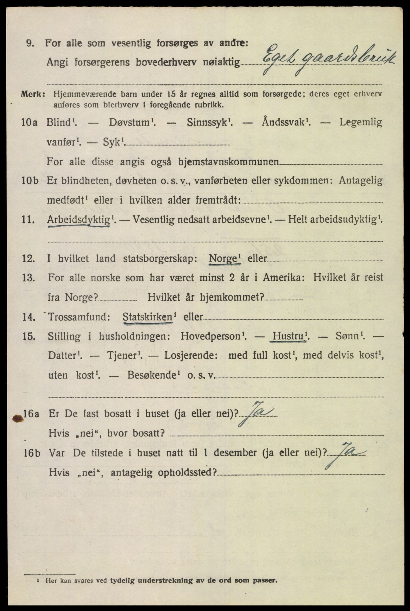 SAK, 1920 census for Tveit, 1920, p. 751