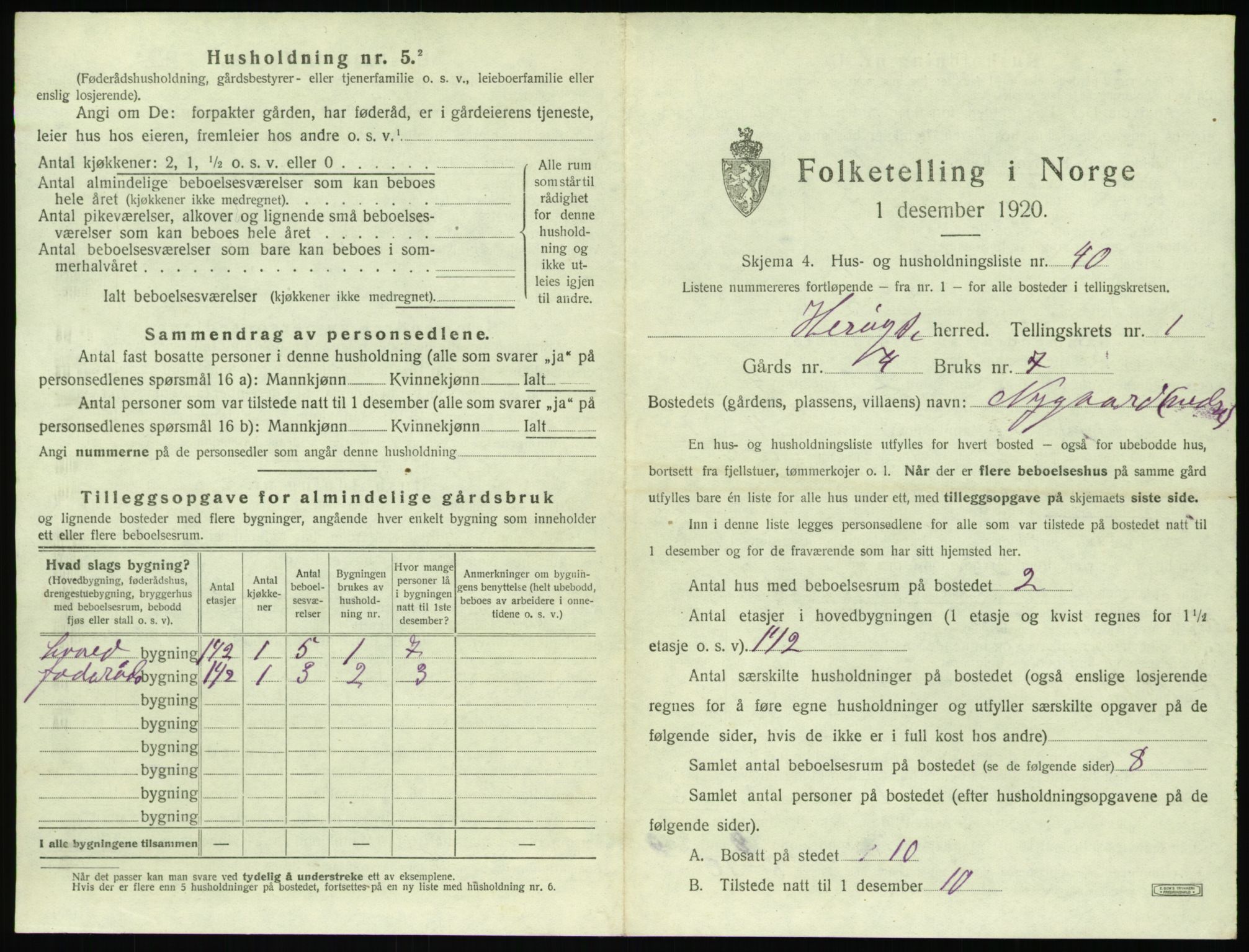 SAT, 1920 census for Herøy (MR), 1920, p. 139