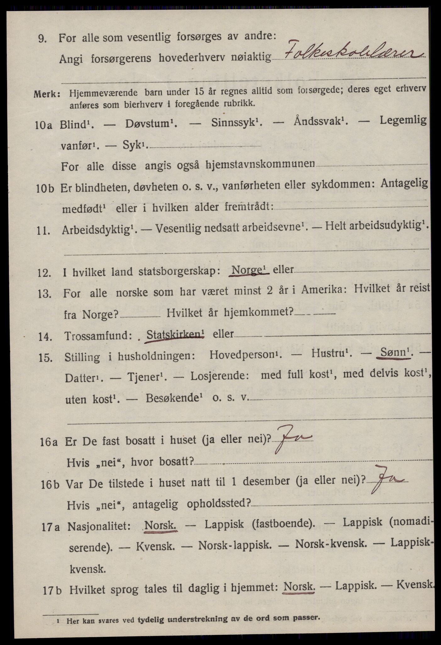 SAT, 1920 census for Nes (ST), 1920, p. 2140