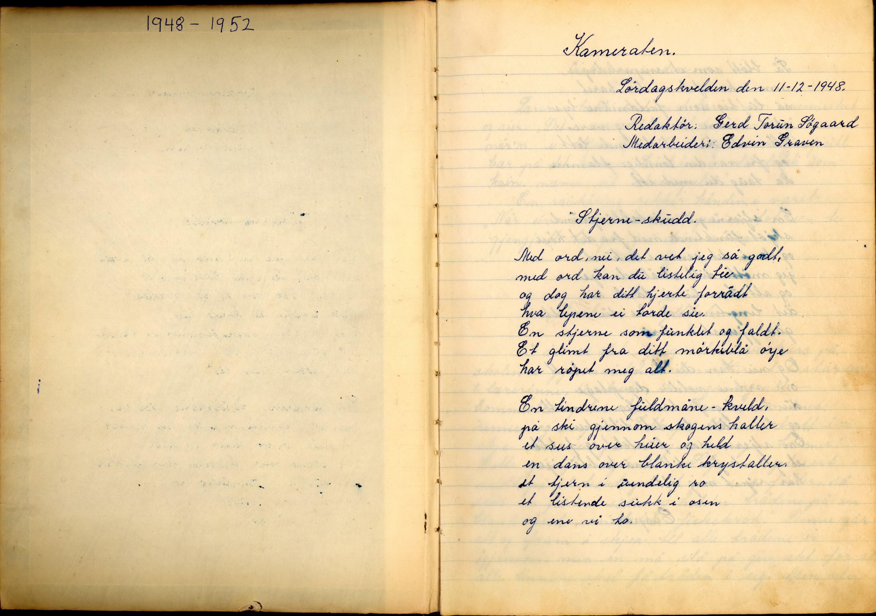 Ungdomslaget Uredd, Tylldalen, ANNO/NOMA-A-0205/F/0007 / "Kameraten", 1948-1952